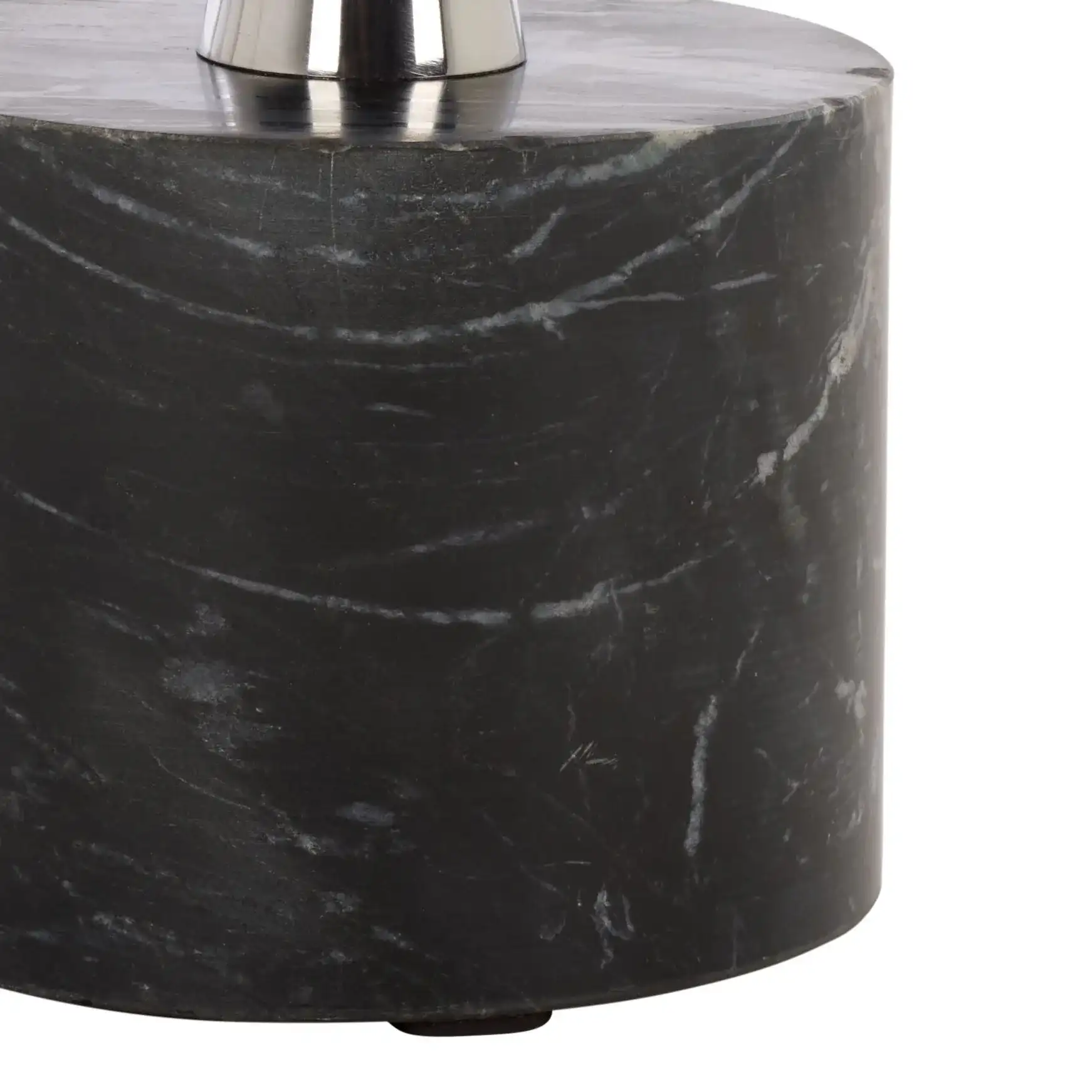 Kristel Accent Table in Brown / Silver / Black Marble, detail view