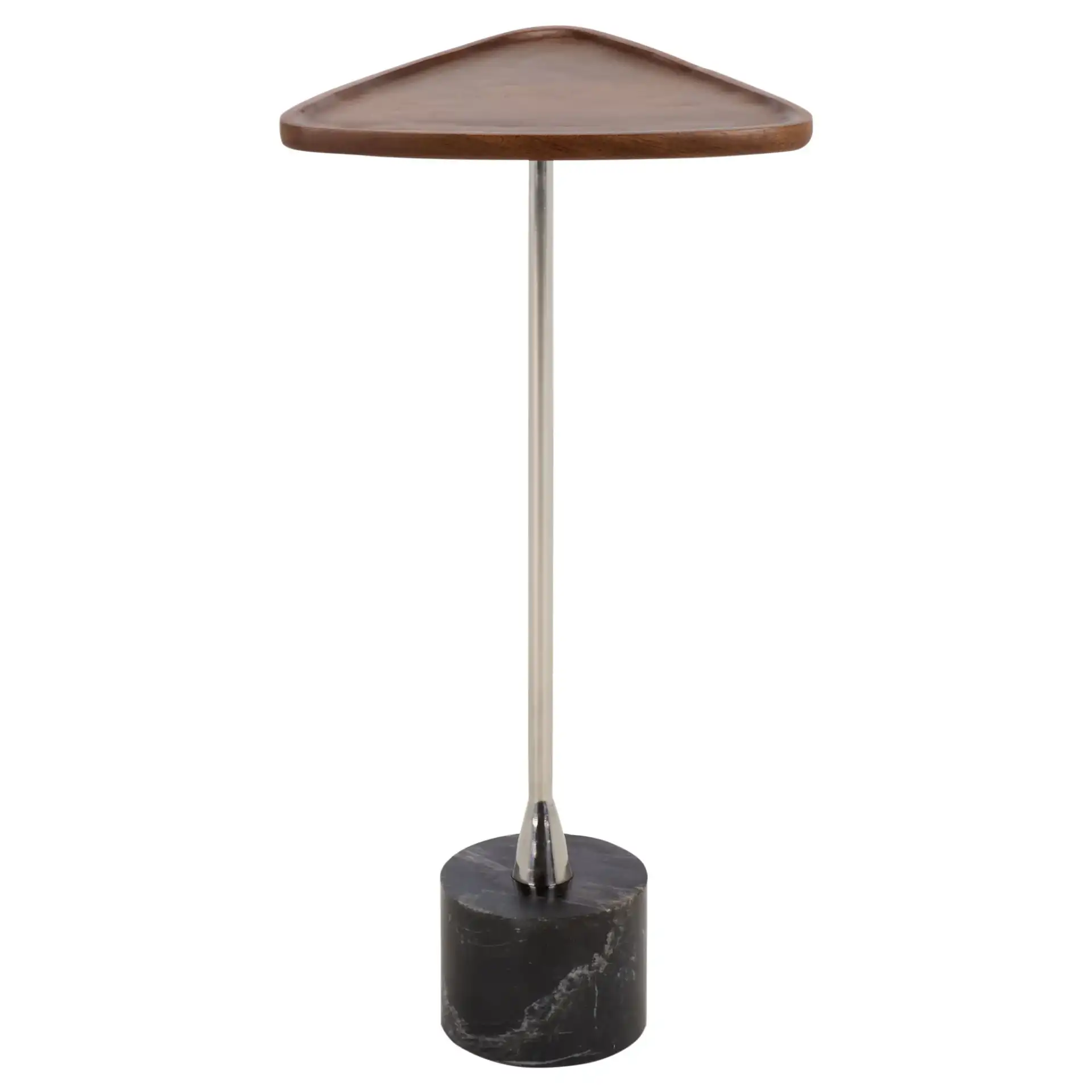 Kristel Accent Table in Brown / Silver / Black Marble, detail view