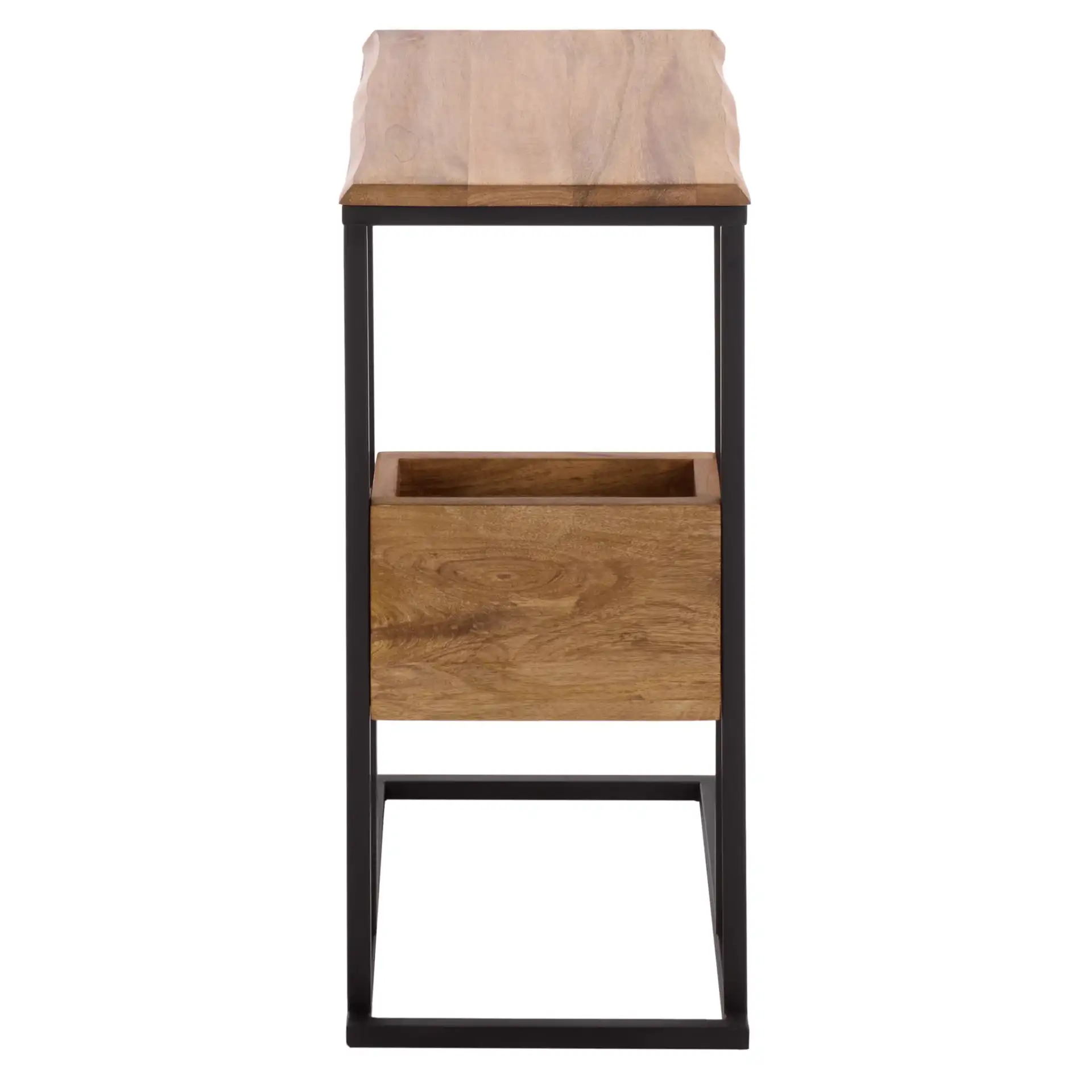 Amirah Accent Table in Natural / Black, detail view