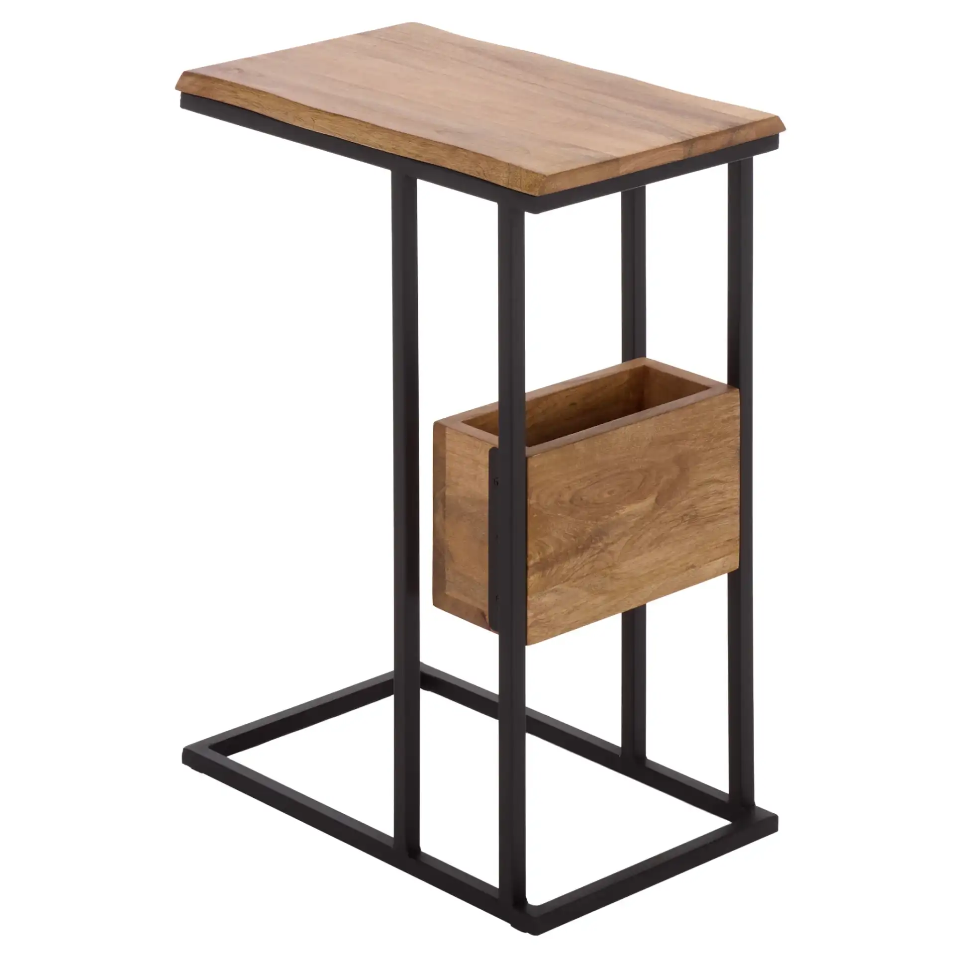 Amirah Accent Table in Natural / Black, detail view
