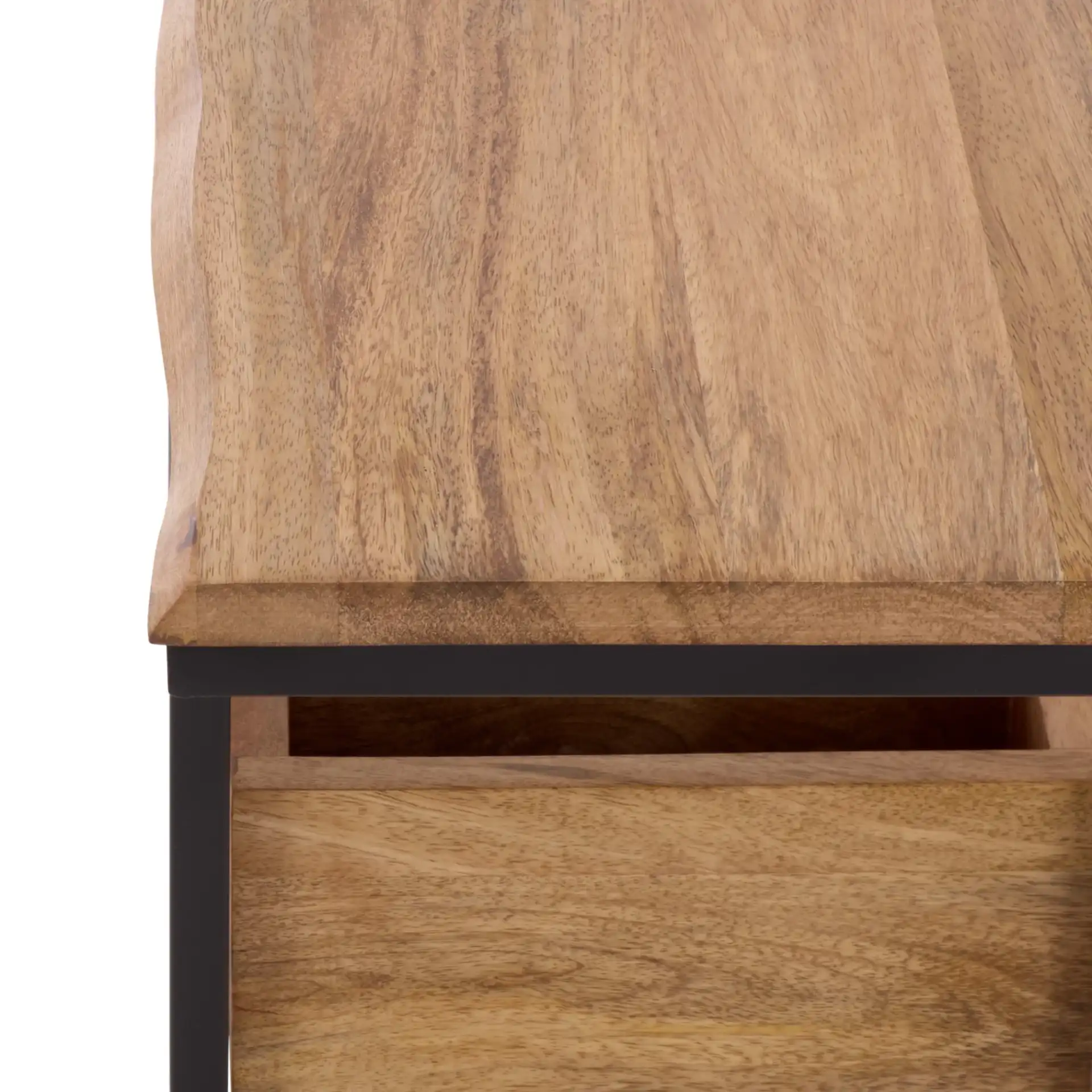 Amirah Accent Table in Natural / Black in a styled room