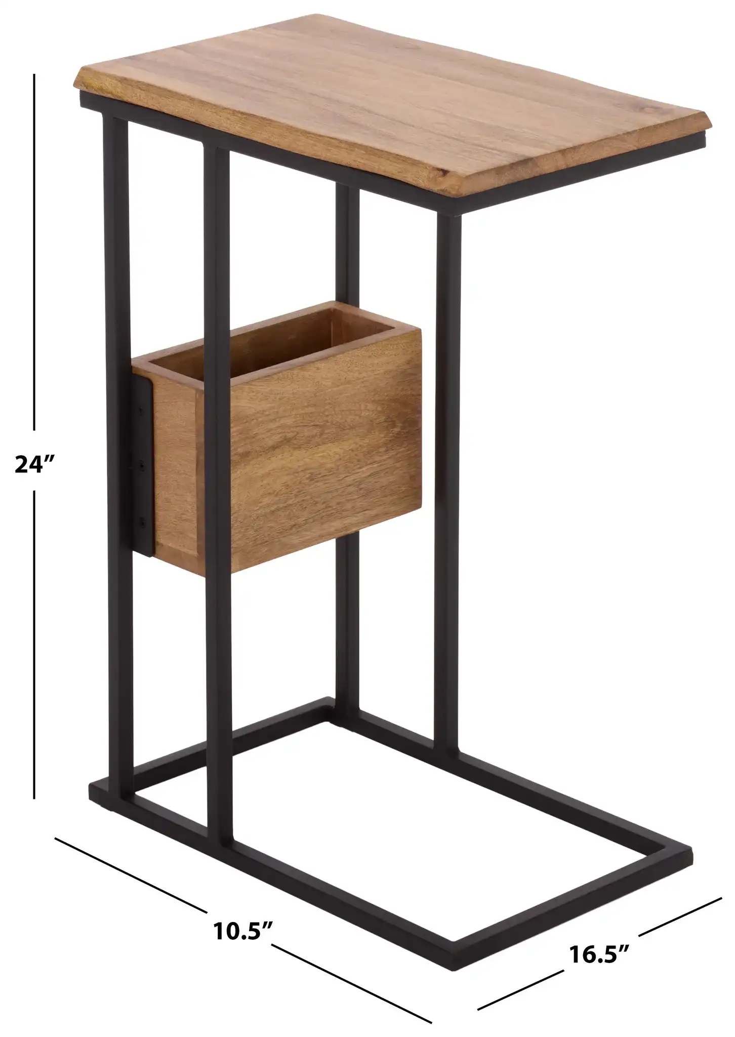 Amirah Accent Table in Natural / Black, detail view
