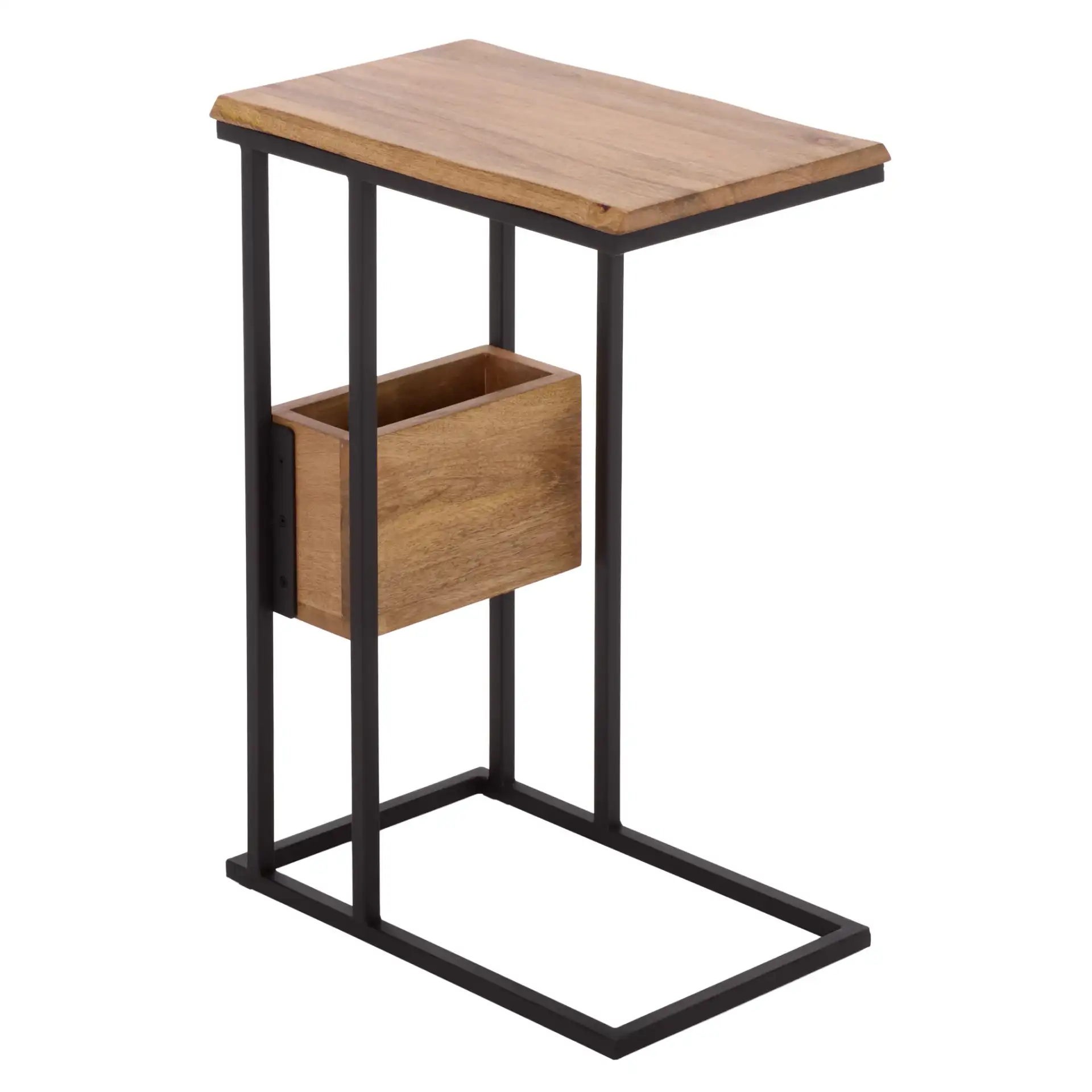 Amirah Accent Table in Natural / Black, detail view