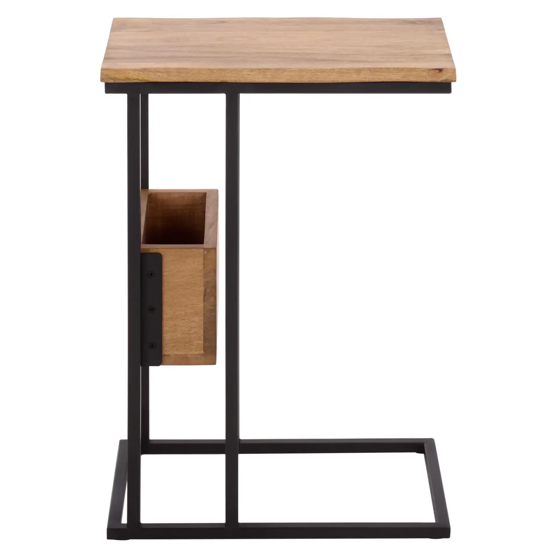 Amirah Accent Table in Natural / Black, detail view
