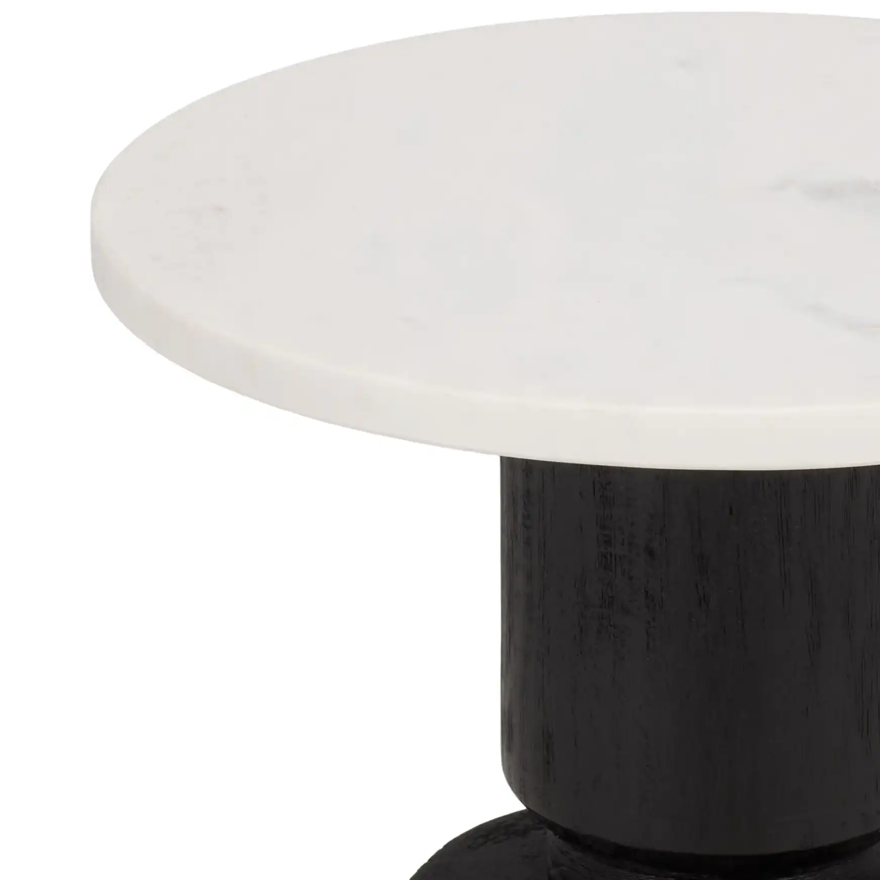 Kyla Accent Table in Black / White in a styled room