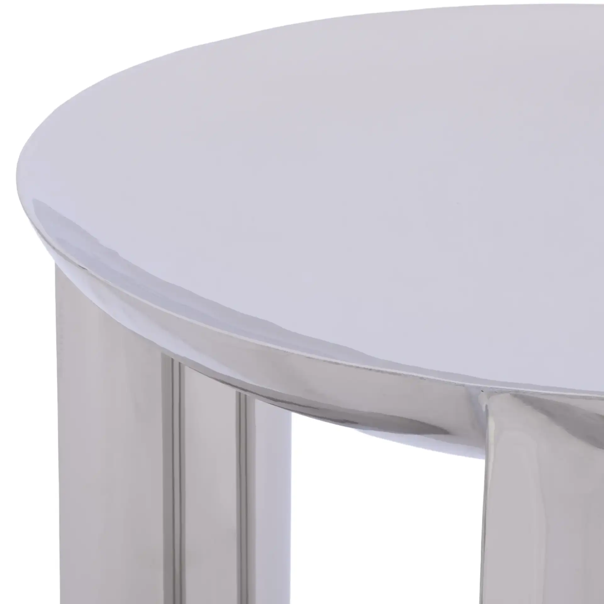 Mander Accent Table in Silver in a styled room