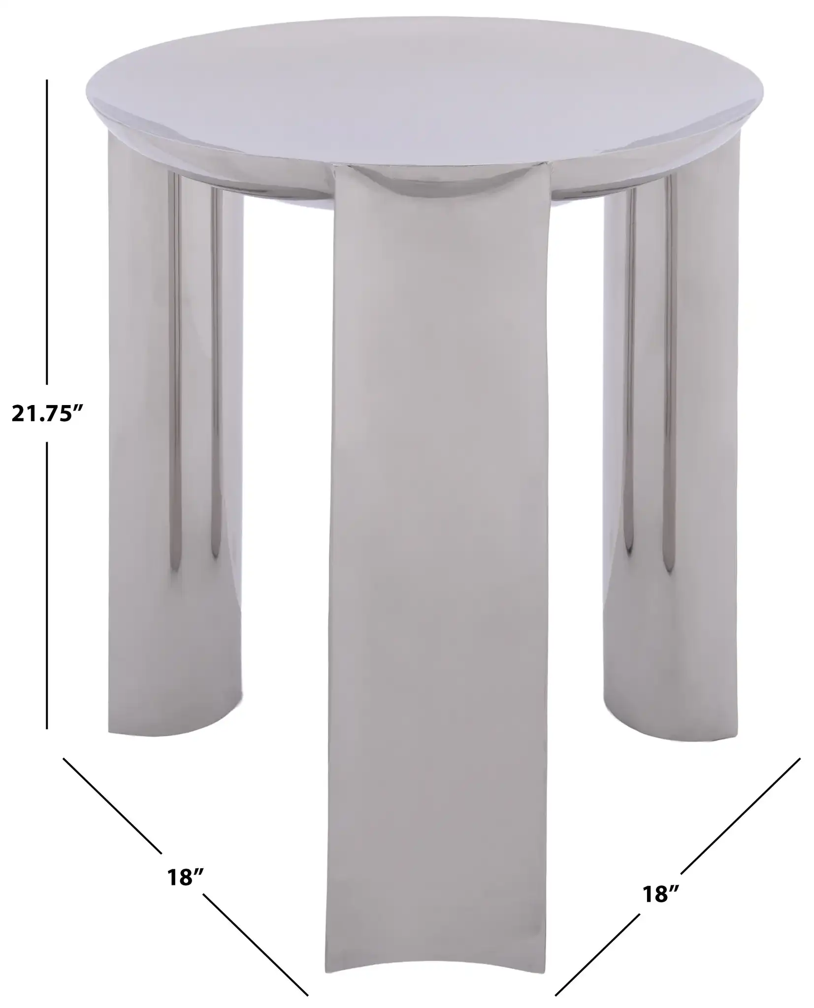Mander Accent Table in Silver, detail view