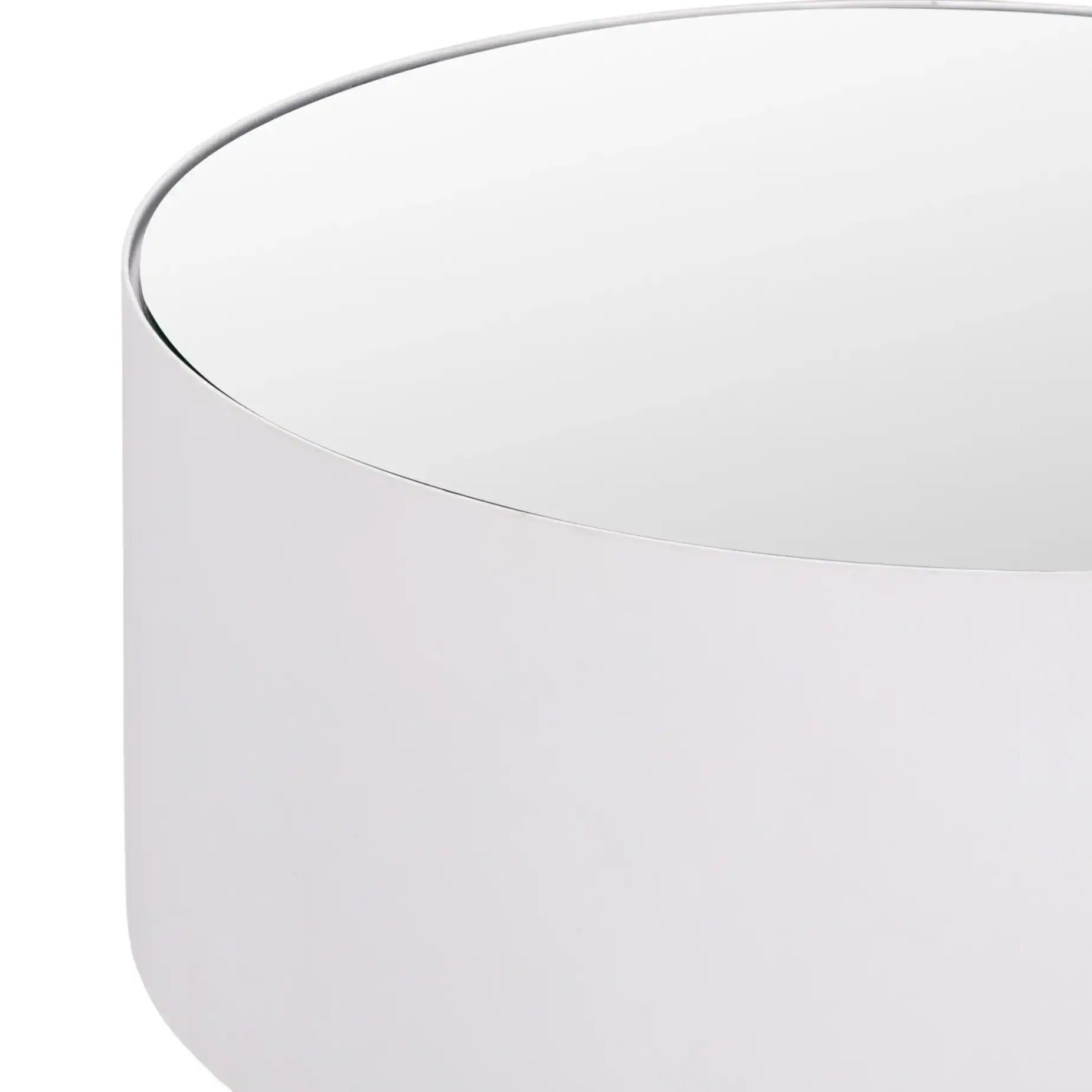 Nolita Accent Table in White / Mirror in a styled room