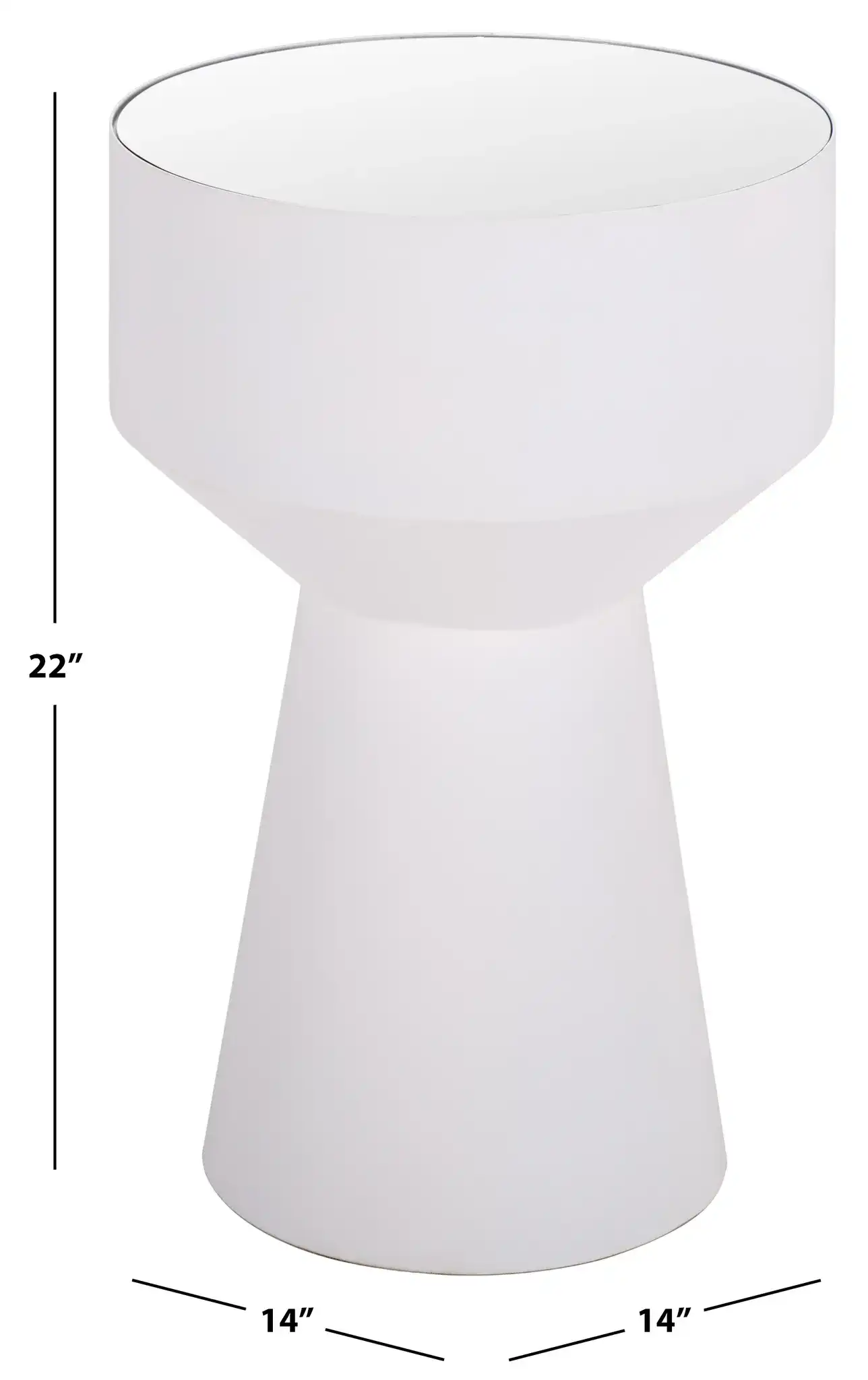 Nolita Accent Table in White / Mirror, detail view