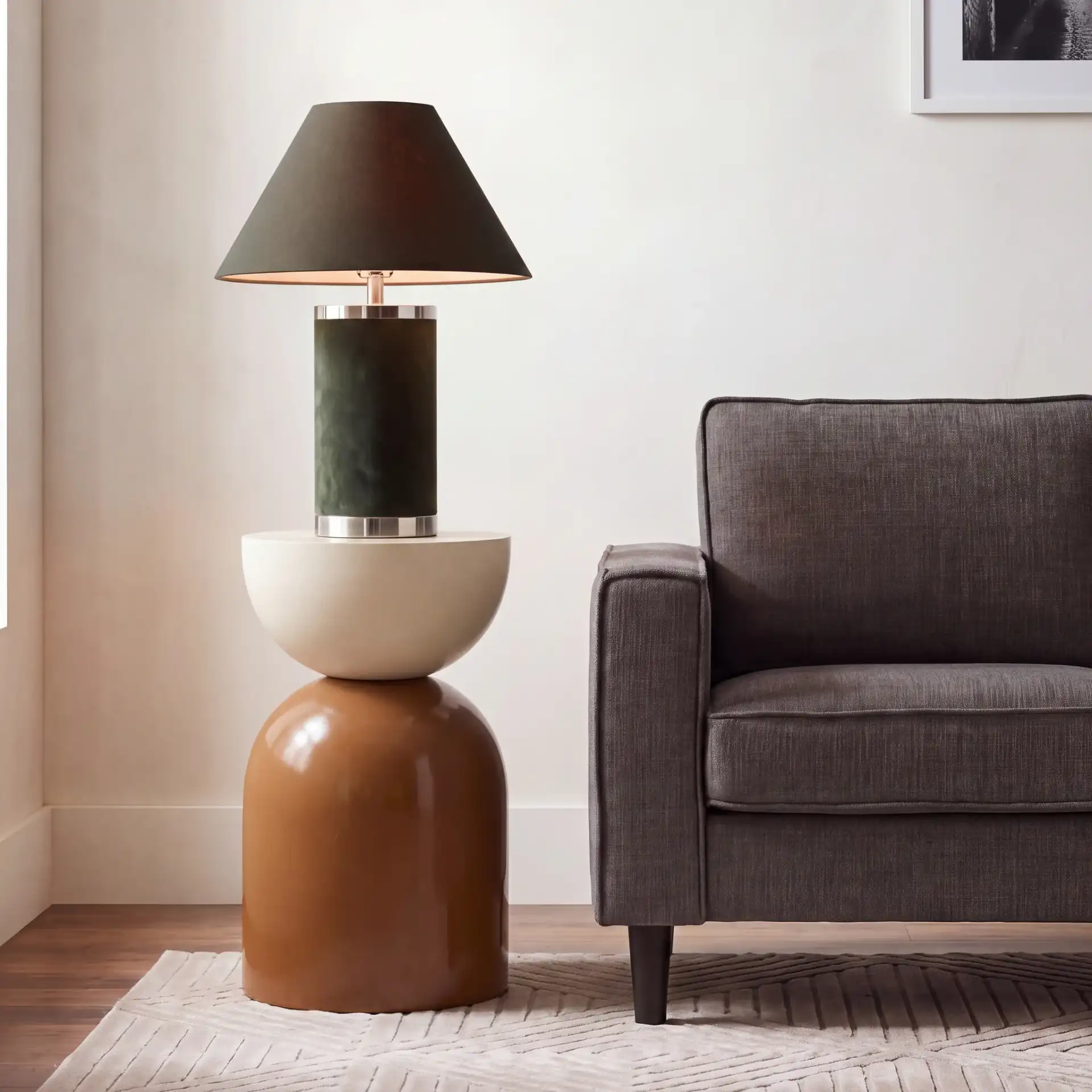Tuleen Accent Table in Mustard / Ivory in a styled room