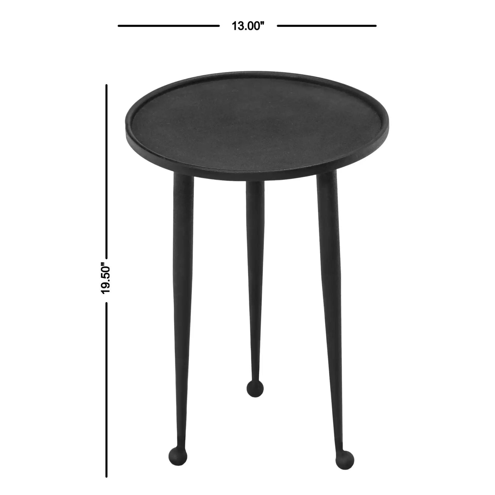 Blithe Accent Table in Black, detail view