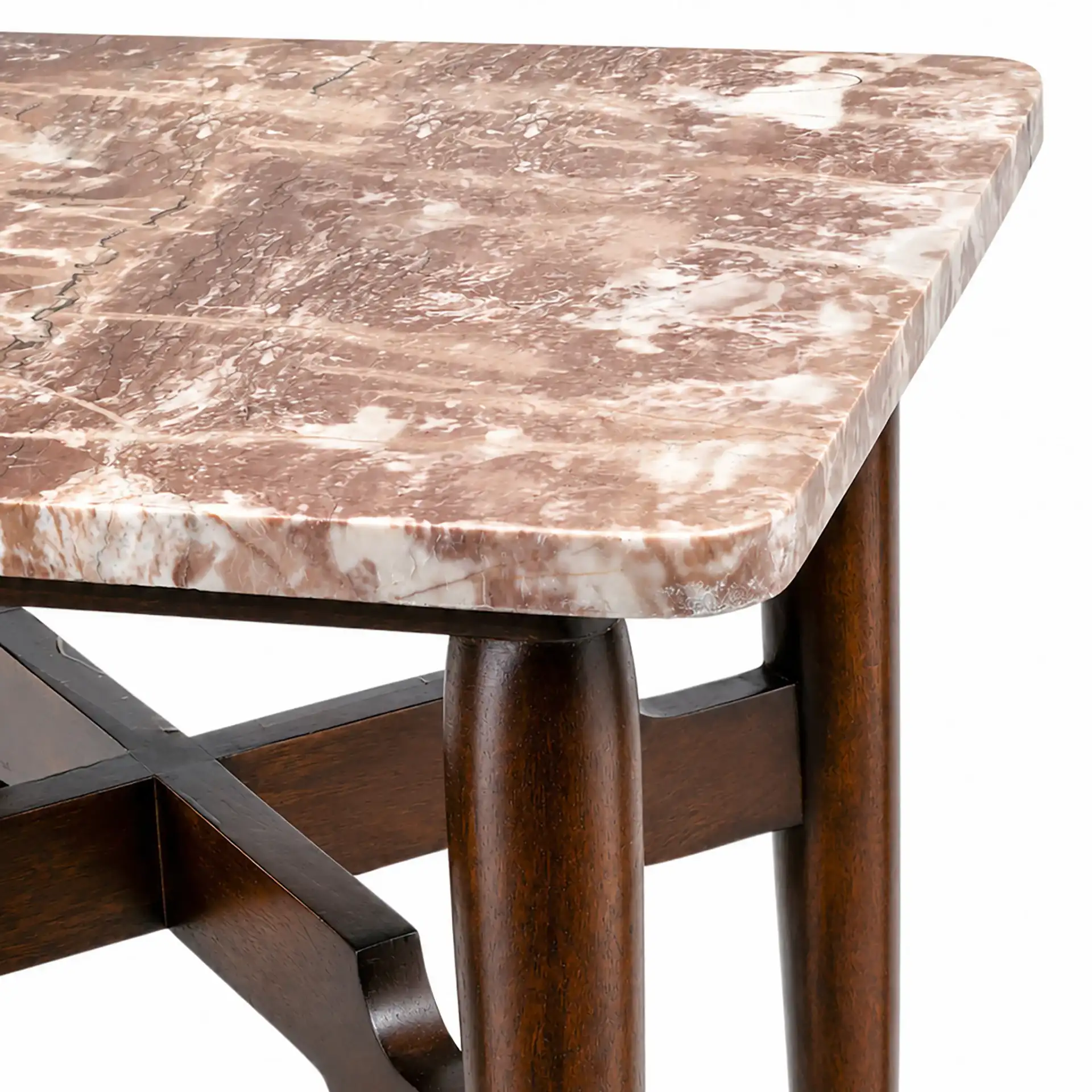 Elnora Accent Table in Walnut / Pink in a styled room