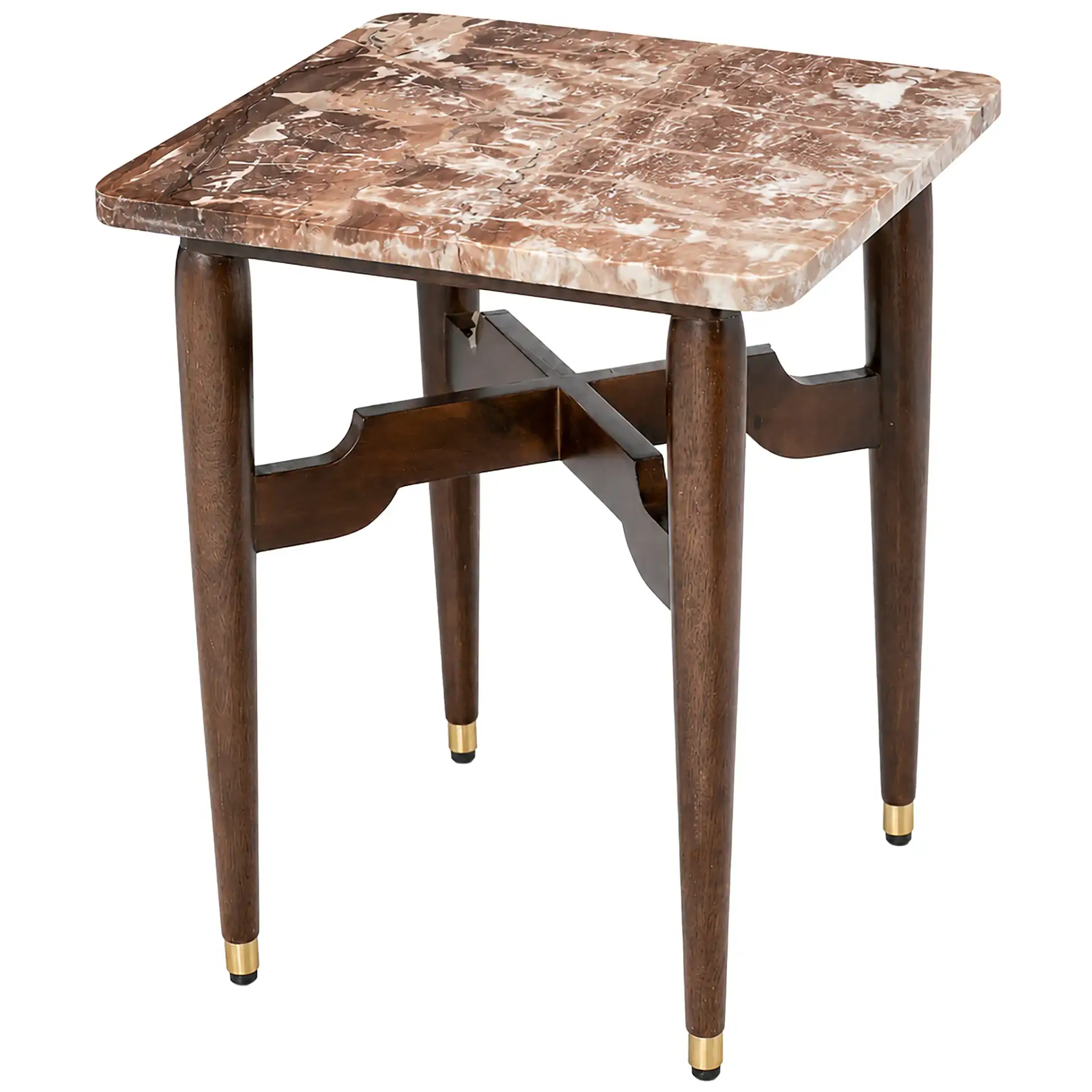 Elnora Accent Table in Walnut / Pink, detail view