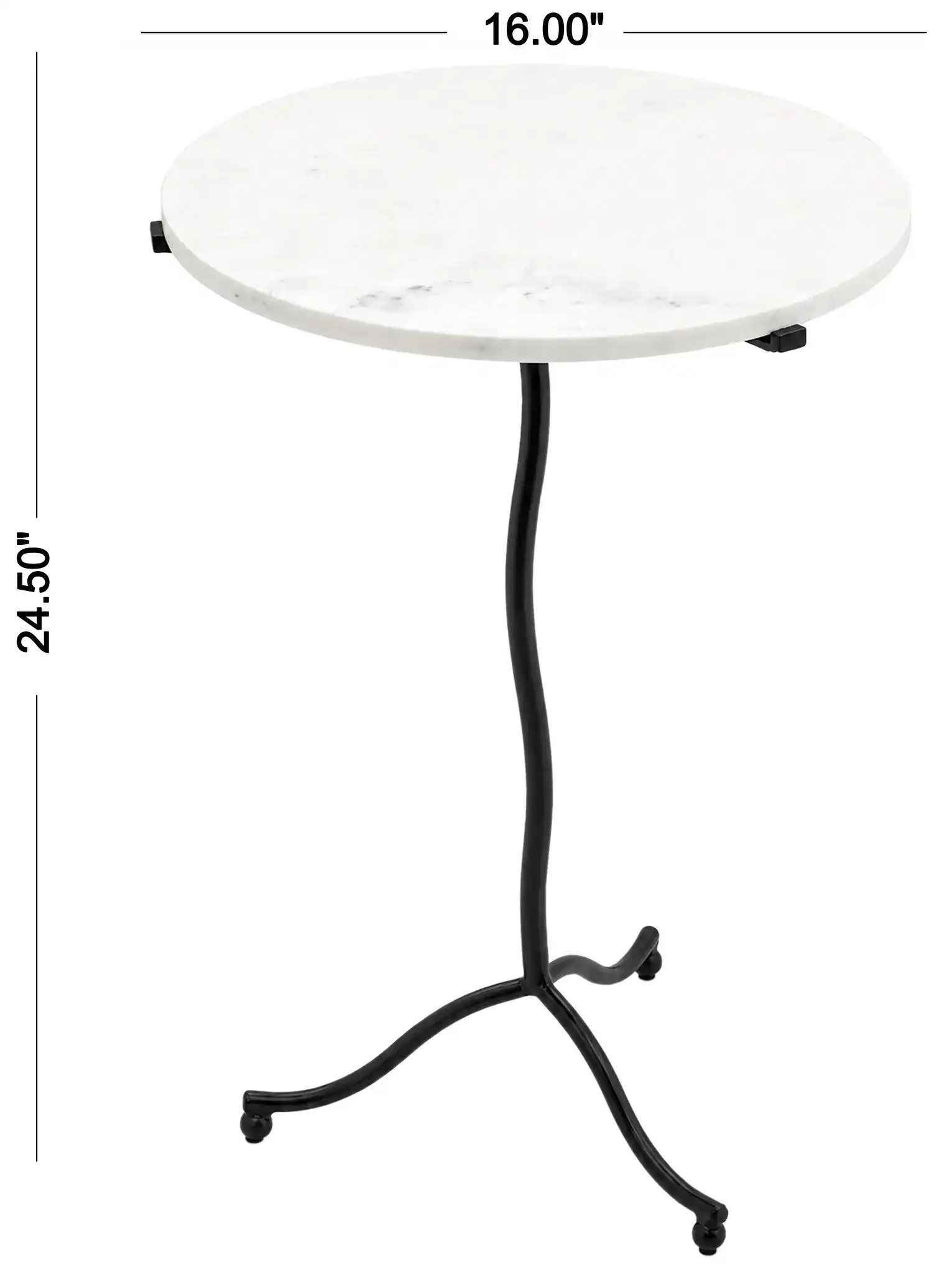 Amery Accent Table in Black / White, detail view
