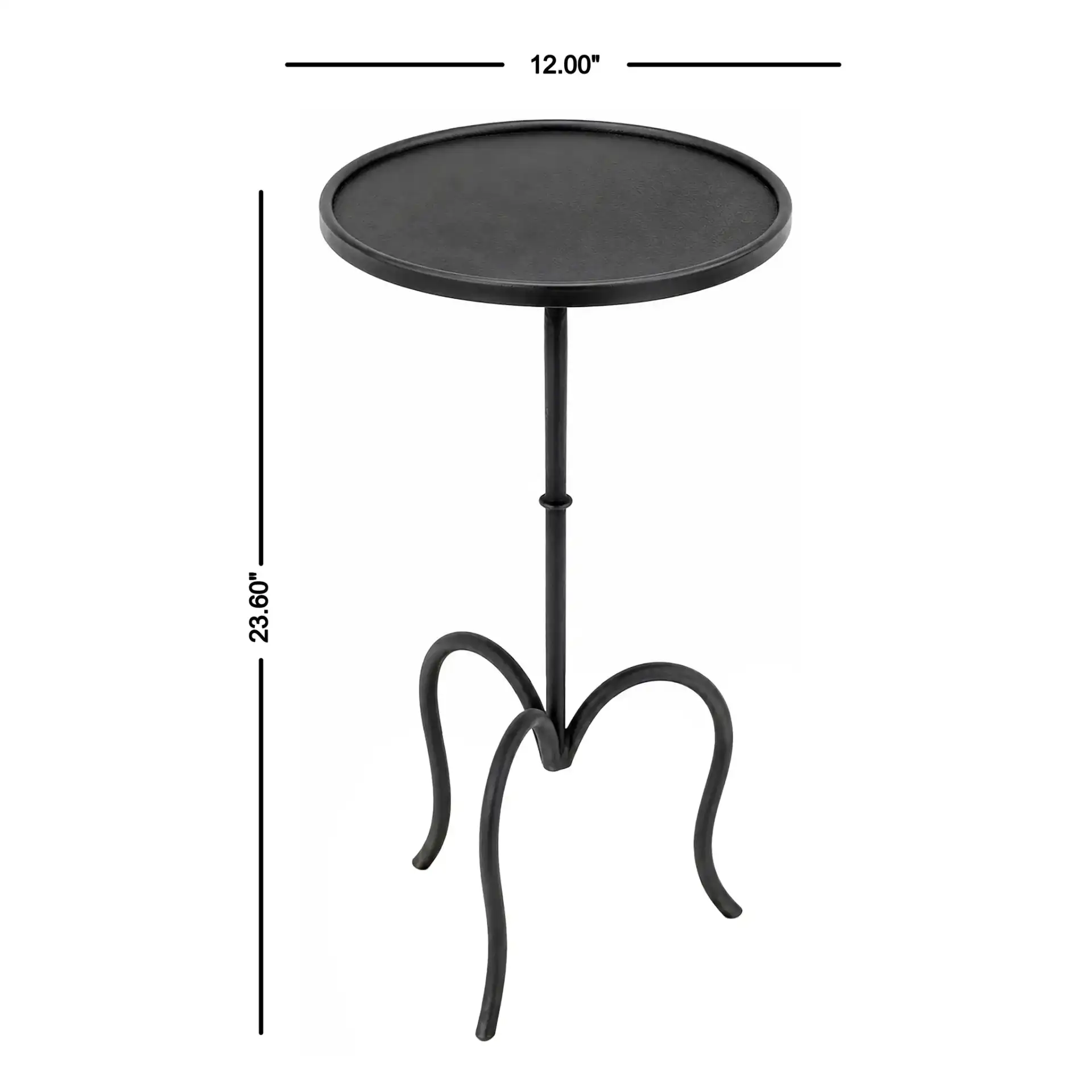 Emelin Accent Table in Black, detail view