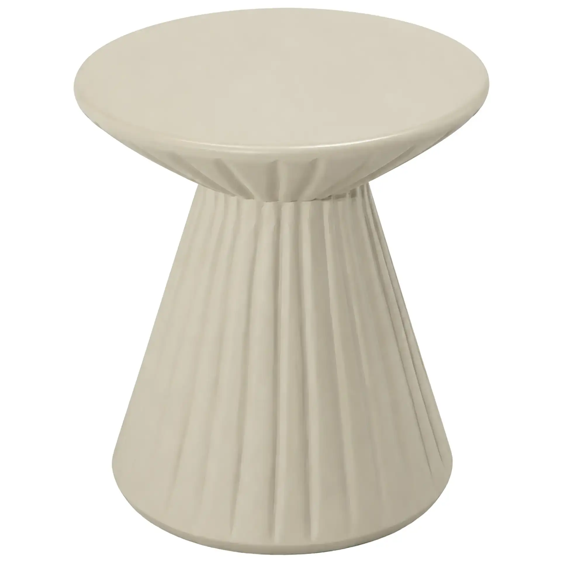 Edlund Accent Table in Creme, detail view