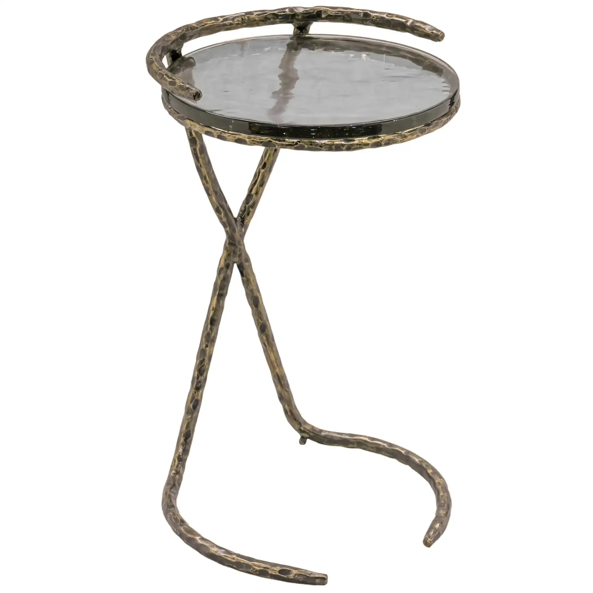 Lorinna Accent Table in Antique Brass, detail view