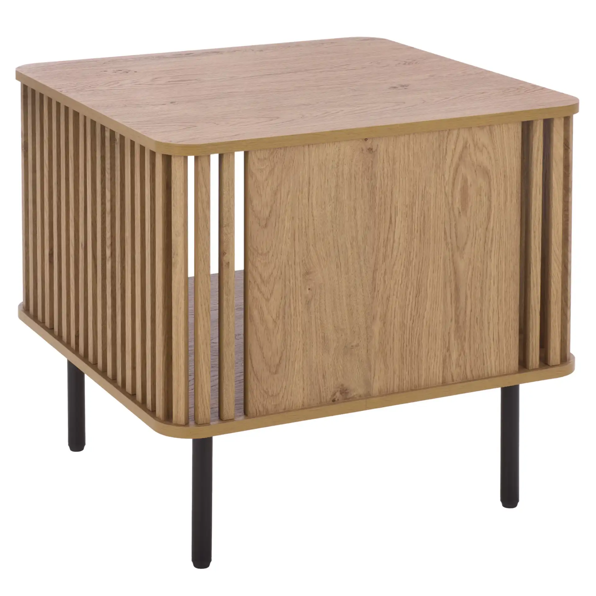 Kiyoshi Accent Table in Oak / Black, detail view