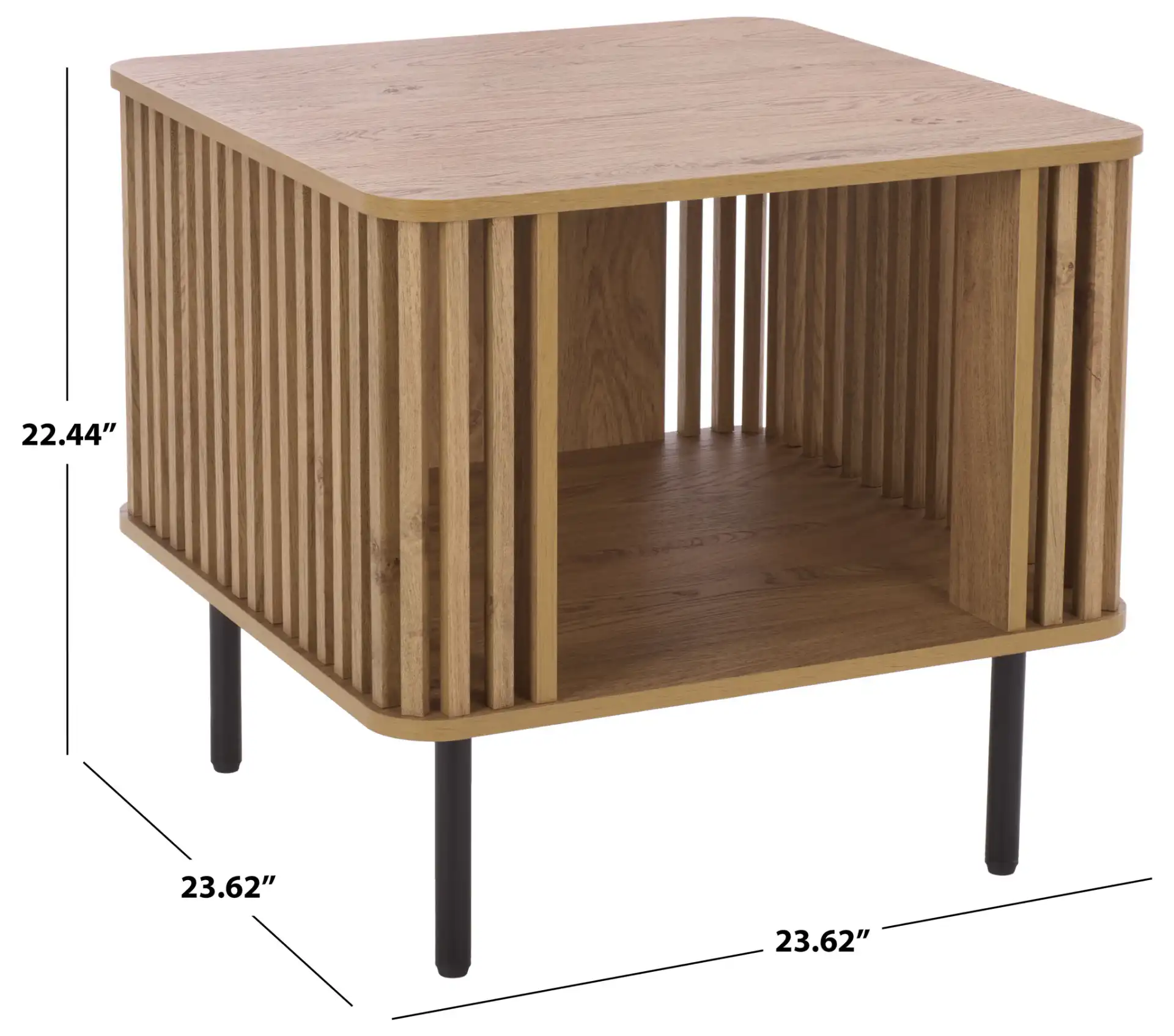Kiyoshi Accent Table in Oak / Black, detail view