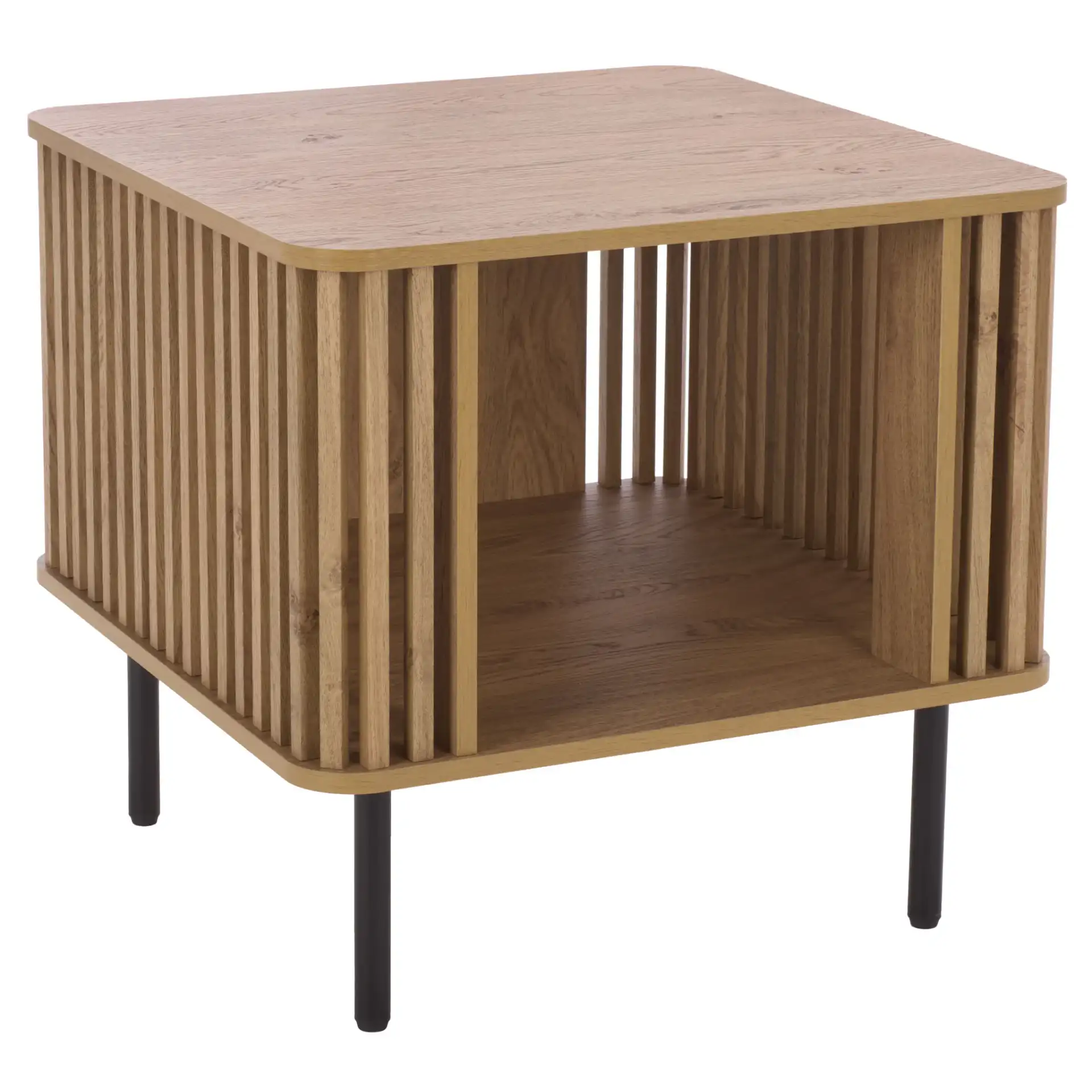 Kiyoshi Accent Table in Oak / Black, detail view