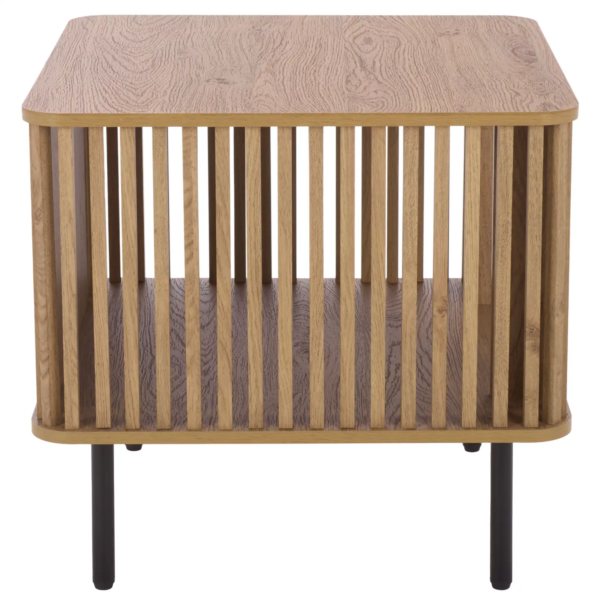 Kiyoshi Accent Table in Oak / Black, detail view