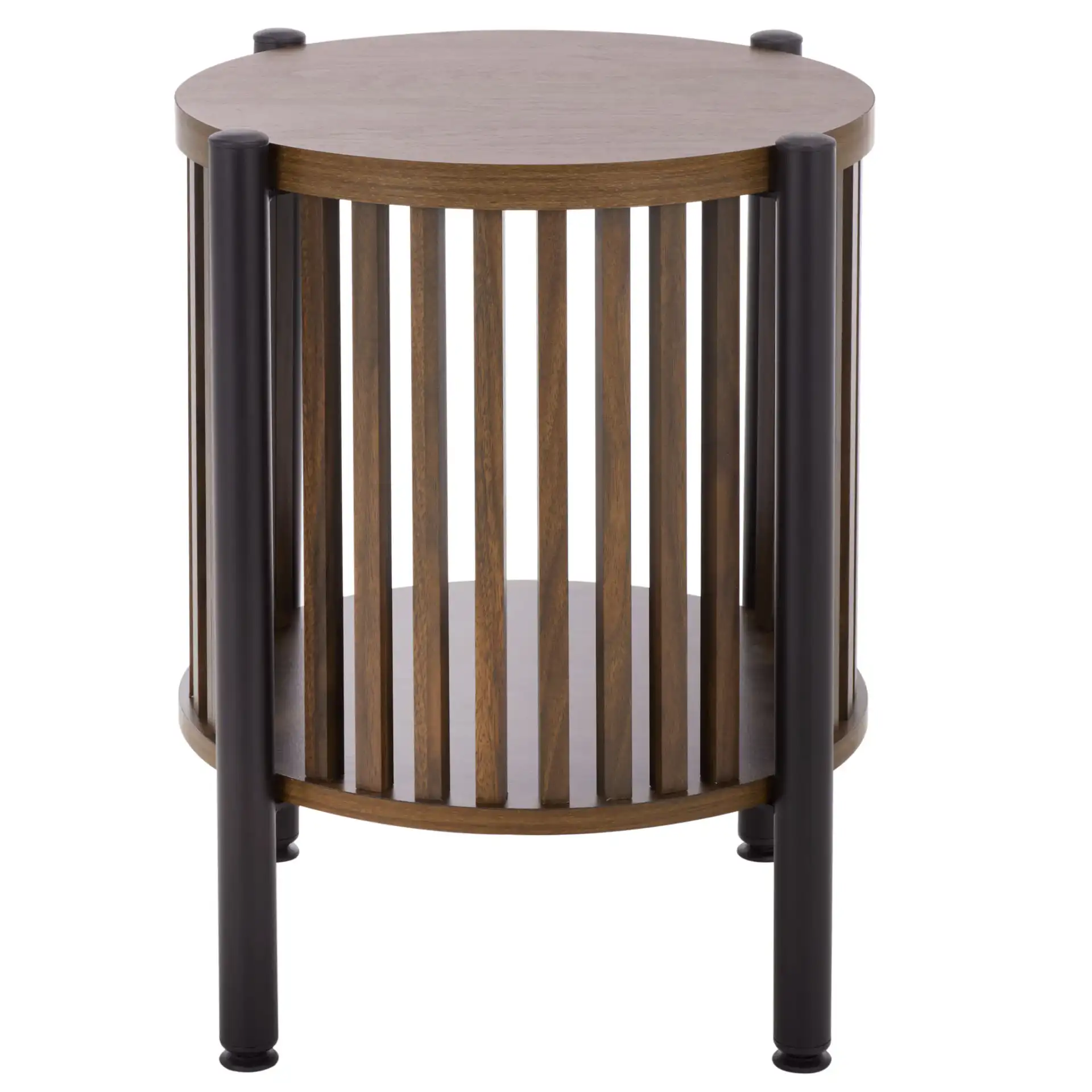 Marami Accent Table in Walnut / Black, detail view