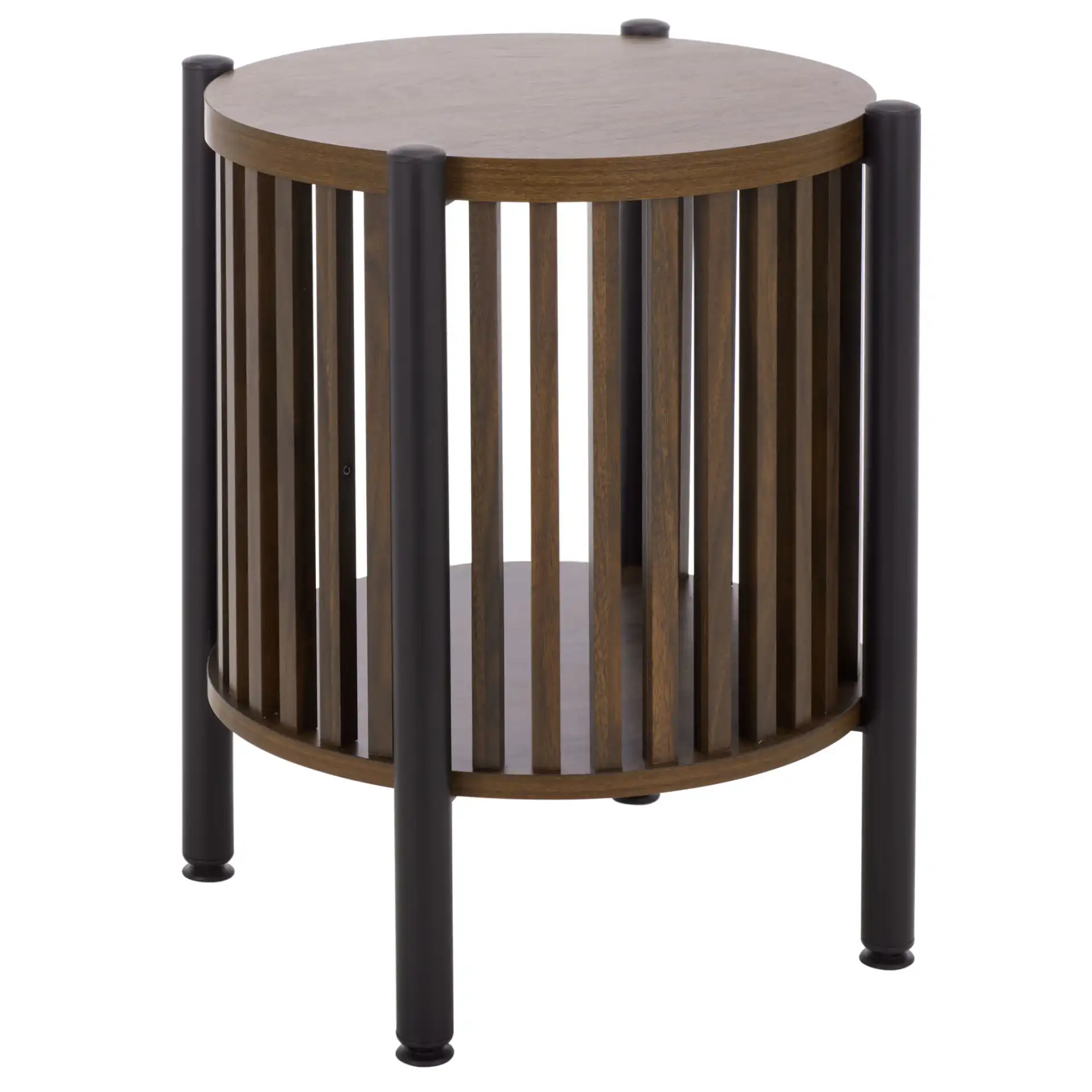 Marami Accent Table in Walnut / Black, detail view