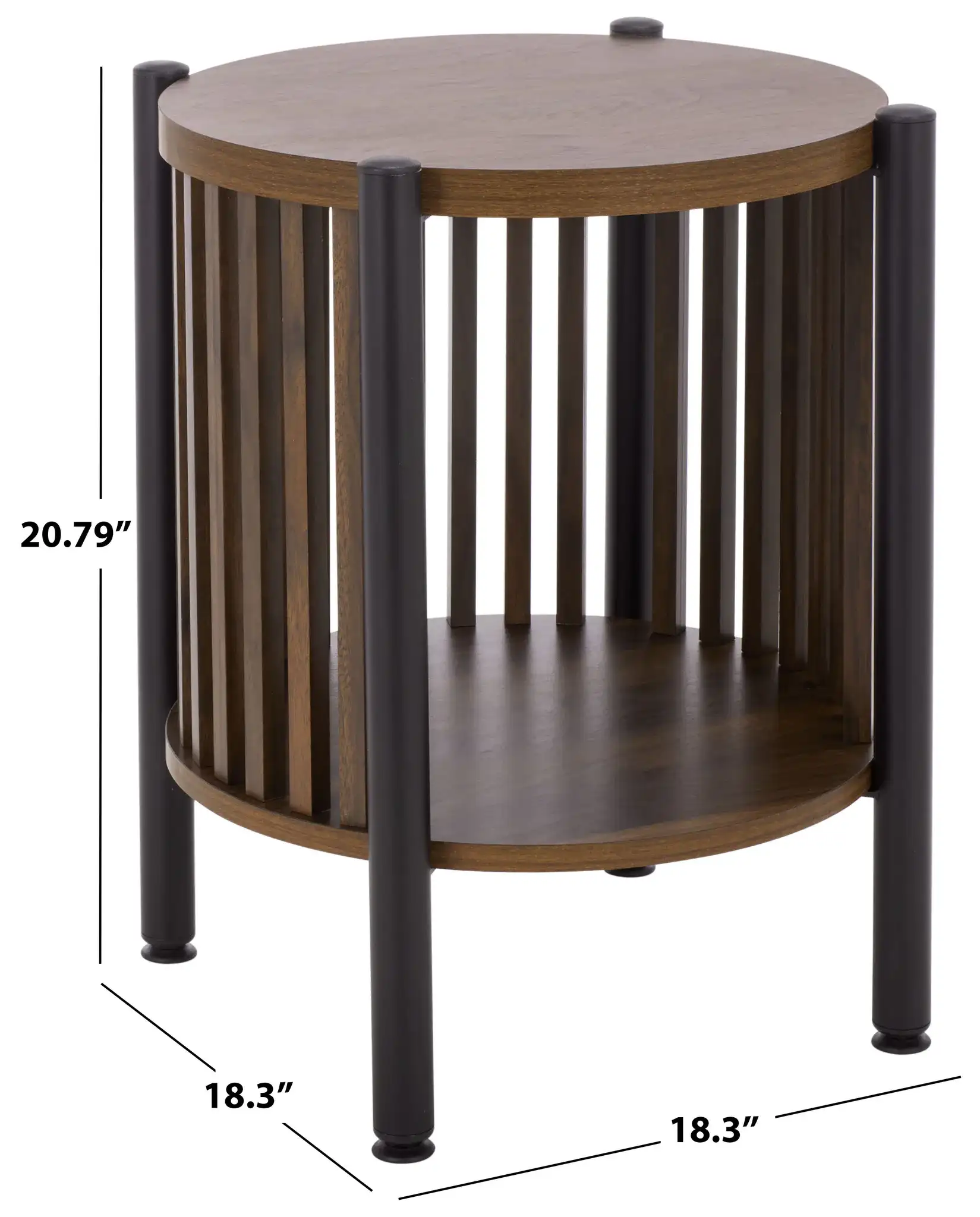 Marami Accent Table in Walnut / Black, detail view