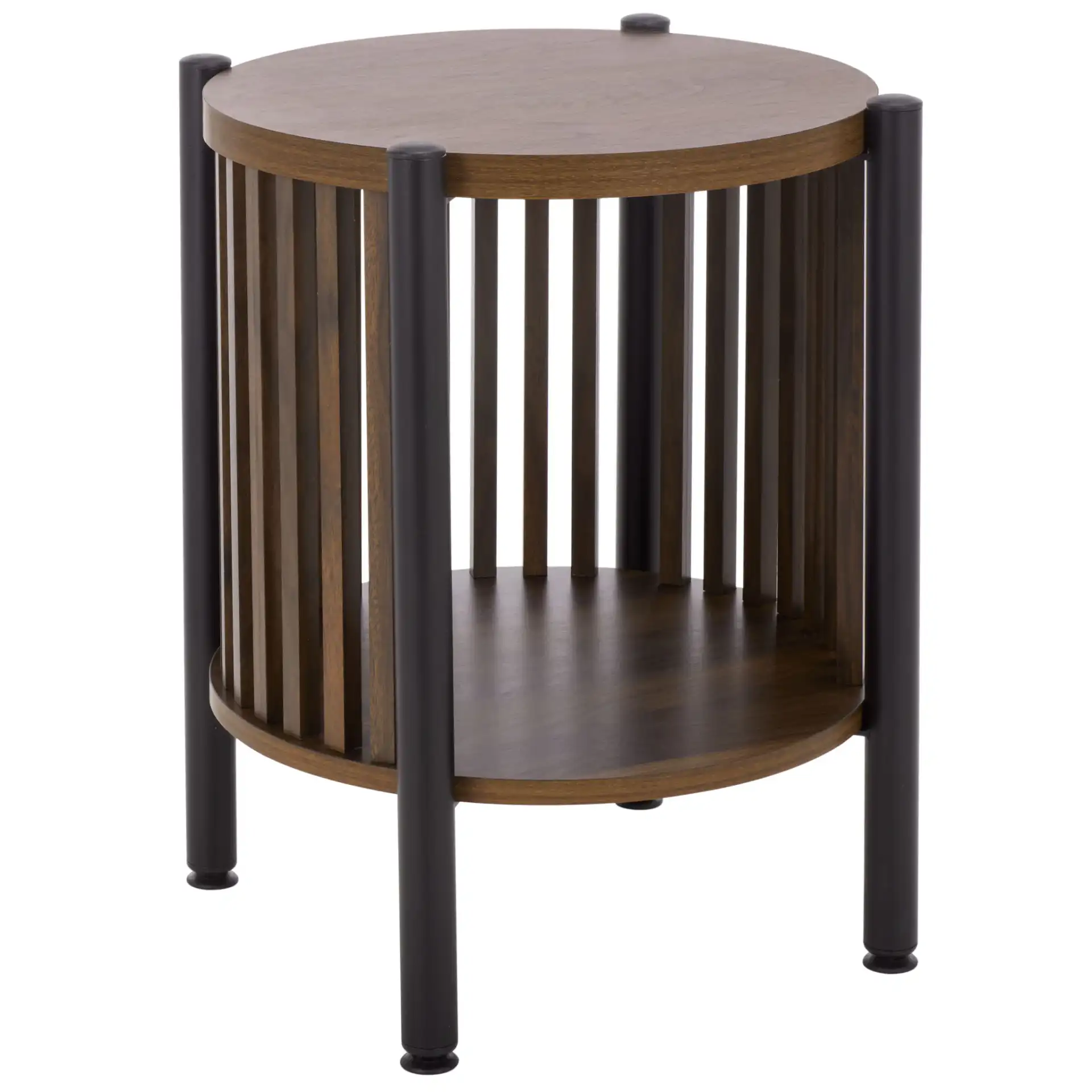 Marami Accent Table in Walnut / Black, detail view