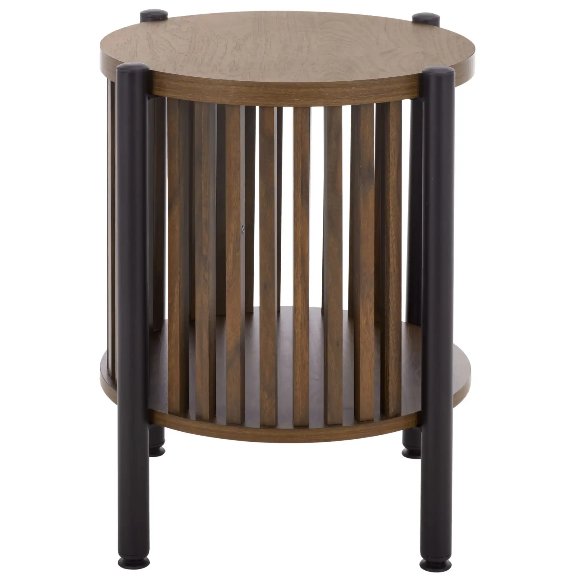 Marami Accent Table in Walnut / Black, detail view