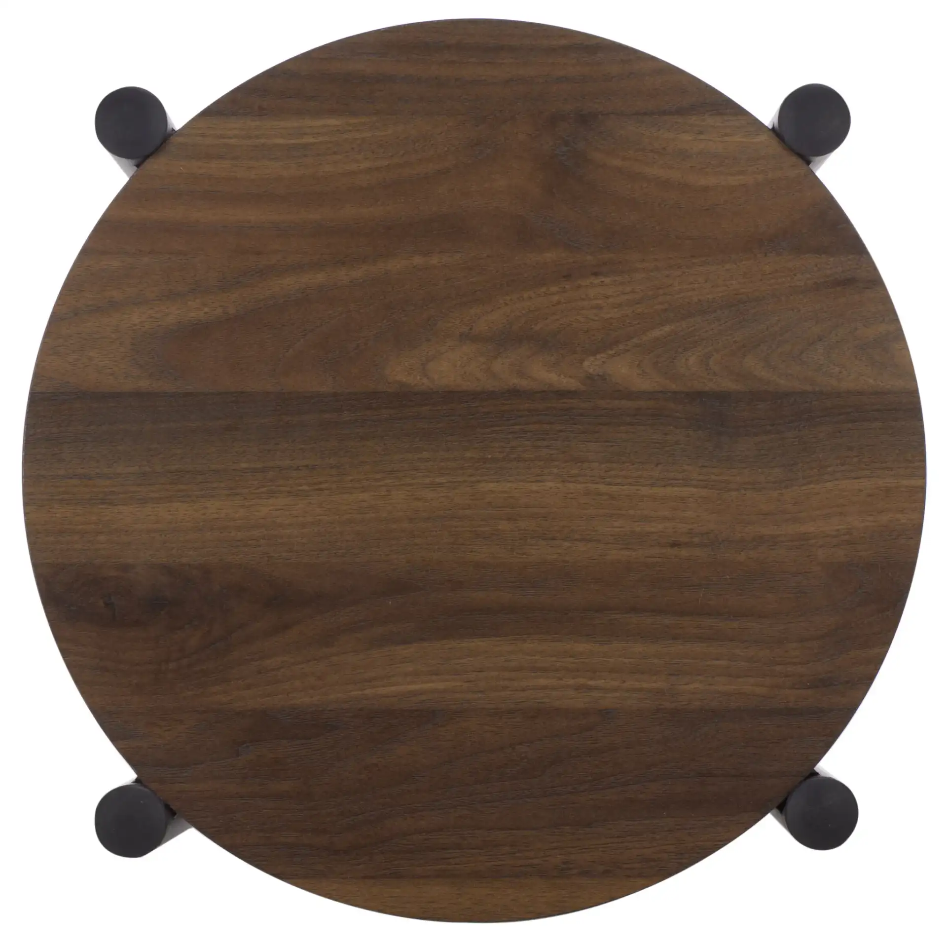 Marami Accent Table in Walnut / Black, detail view