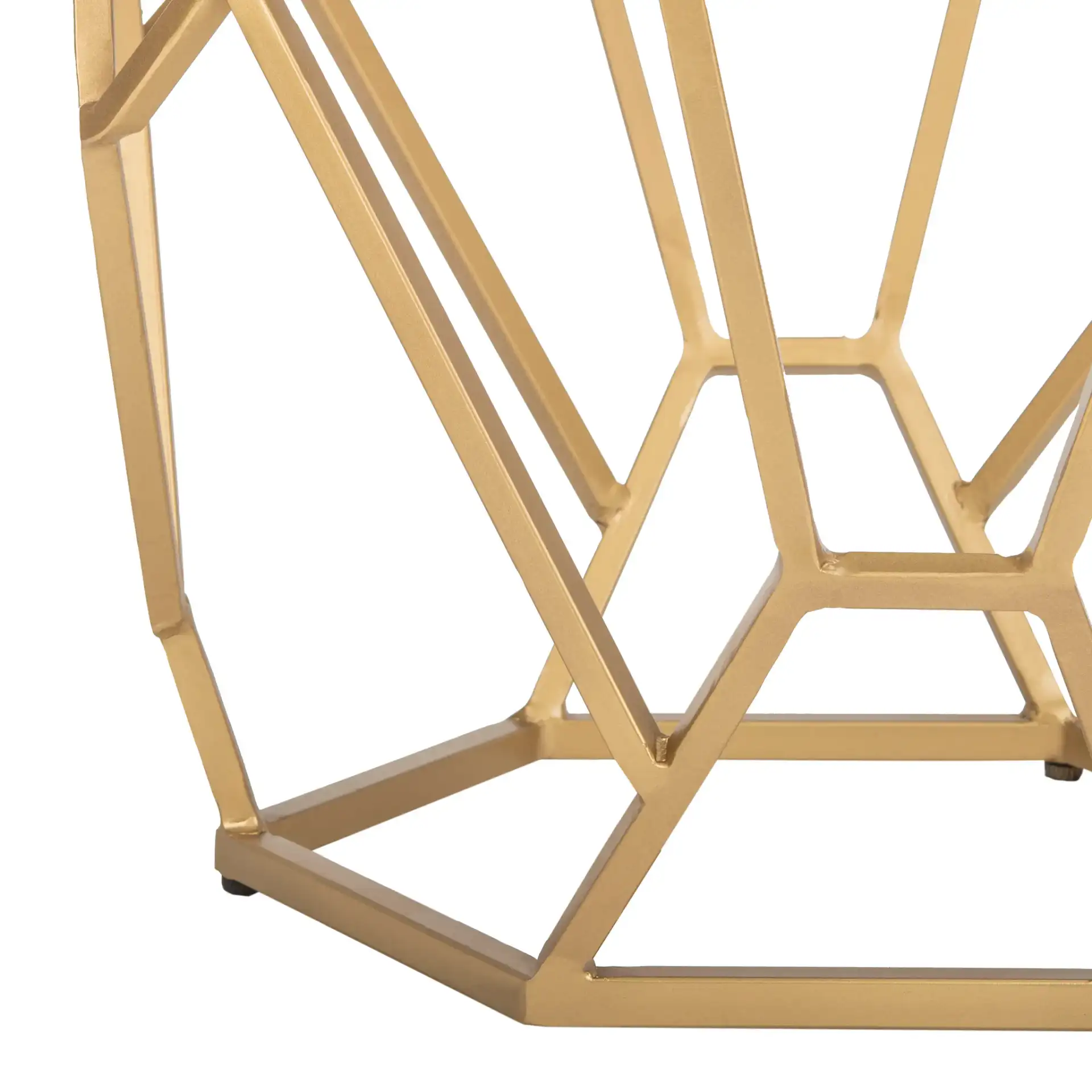 Ava Geometric Accent Table in Multicolor Agate / Gold, detail view
