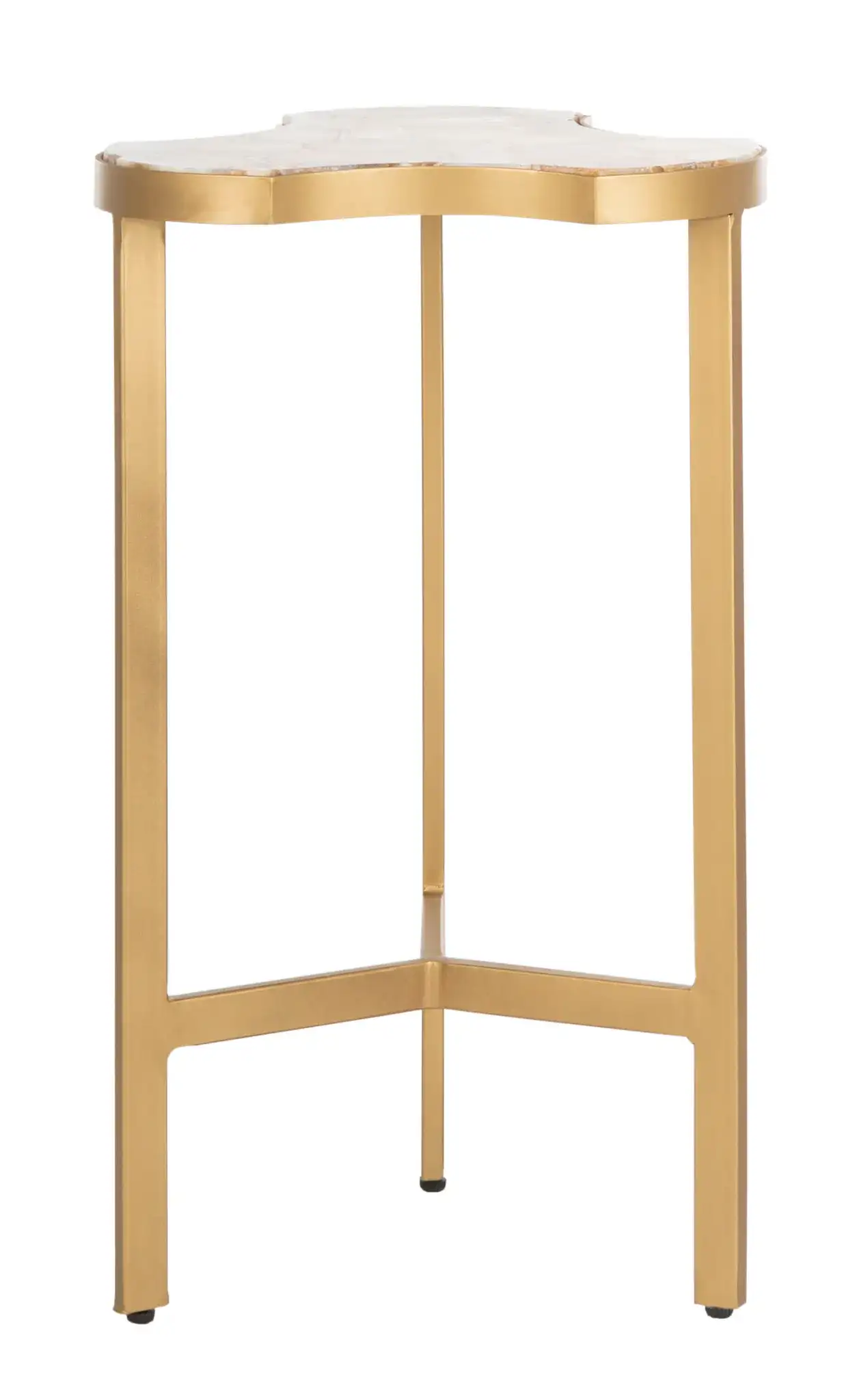 Suki Tripod Accent Table in White Agate / Gold