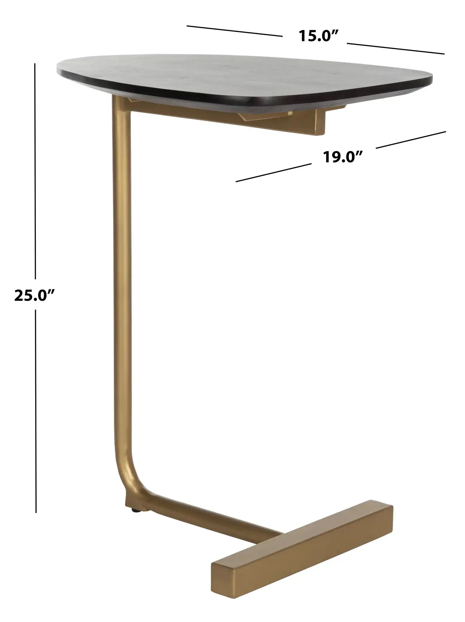 Kaiya C-Table in Black / Gold, detail view
