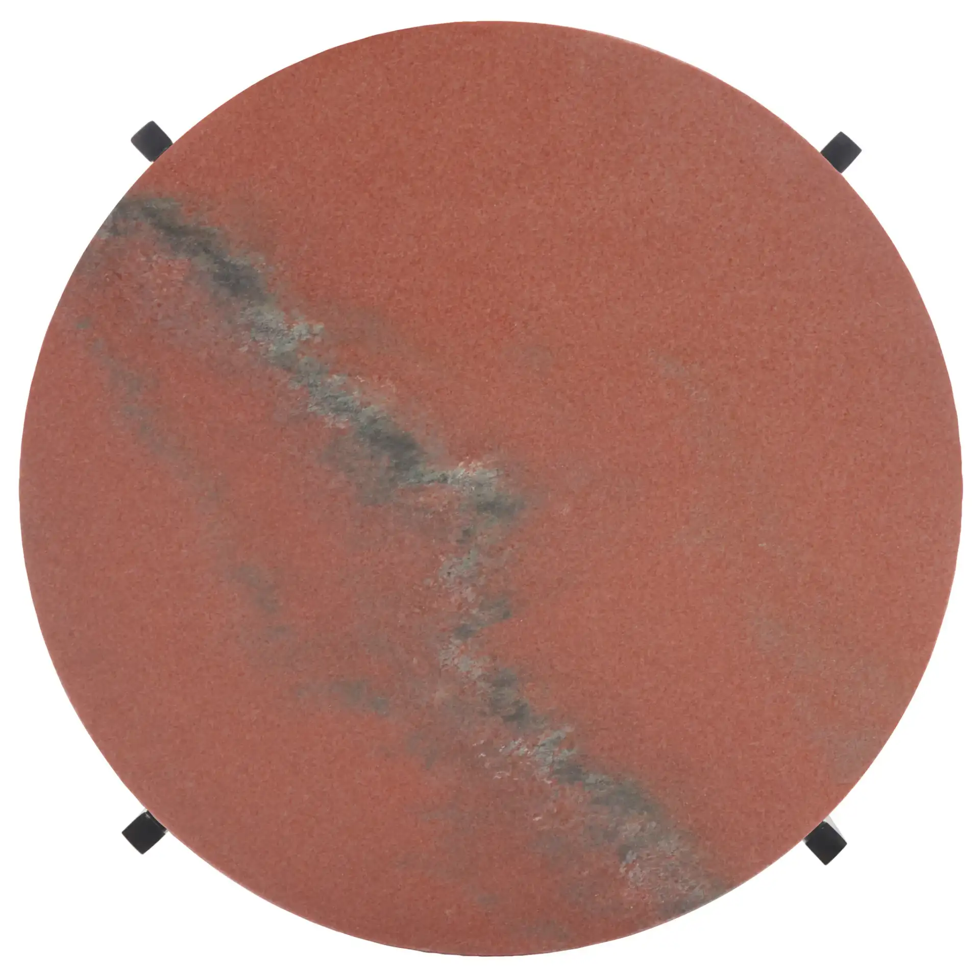 Azula Stone Top Accent Table in Burnt Orange Stone / Black, detail view