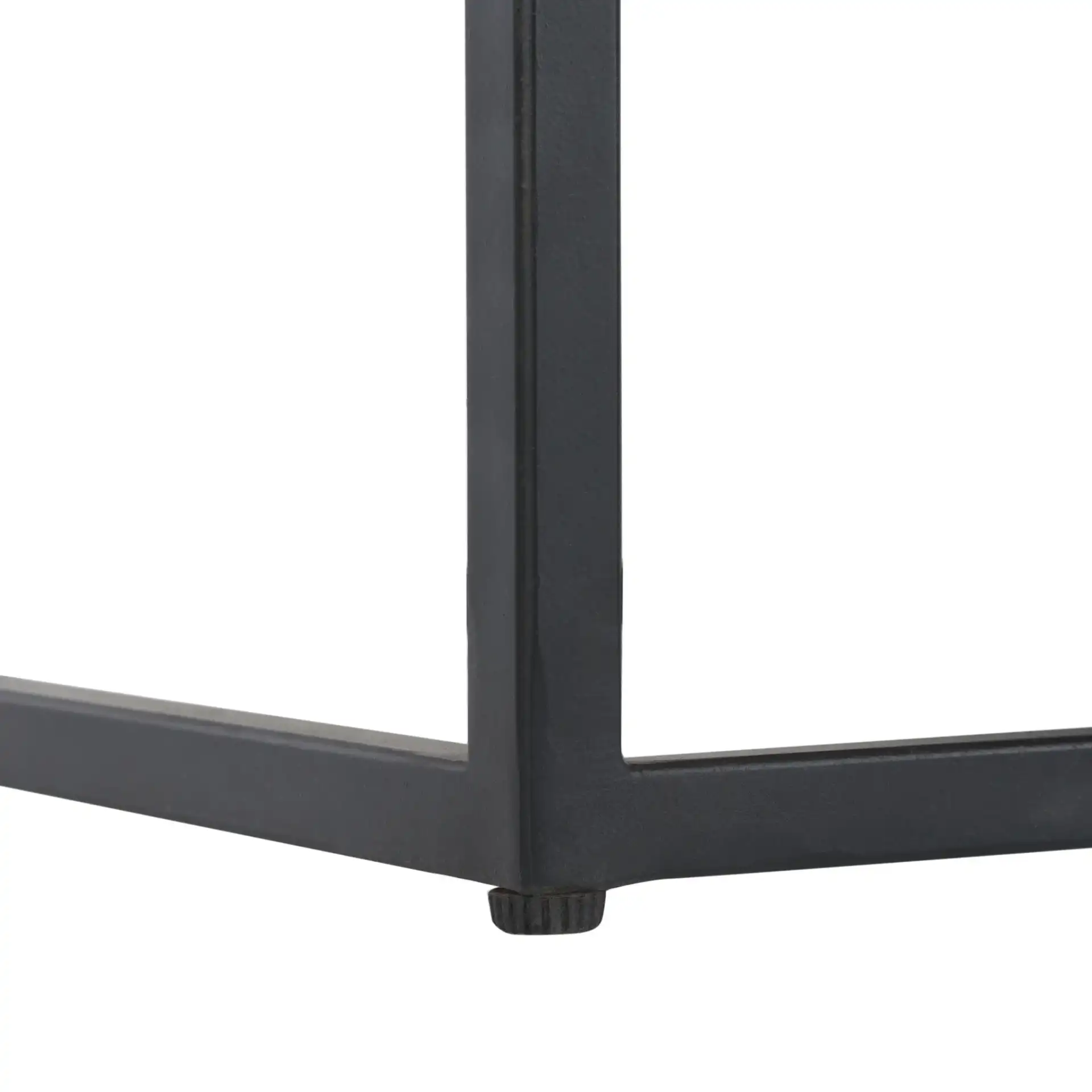 Kya Two-Tier Accent Table in White / Walnut, detail view