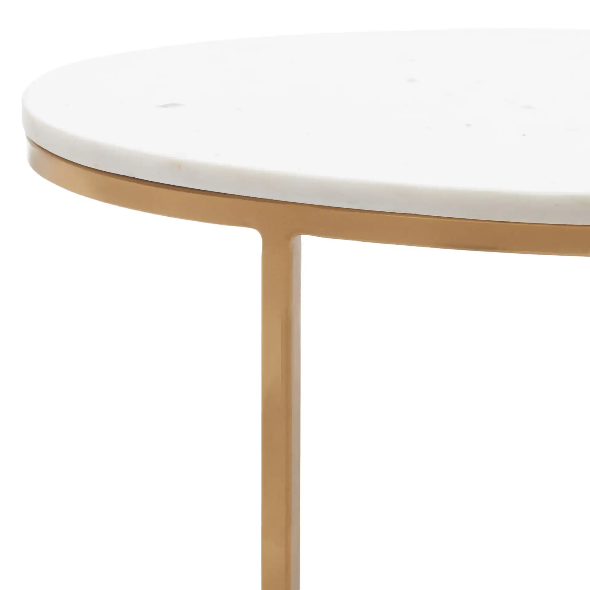 Tage Marble Side Table in White Marble / Gold in a styled room