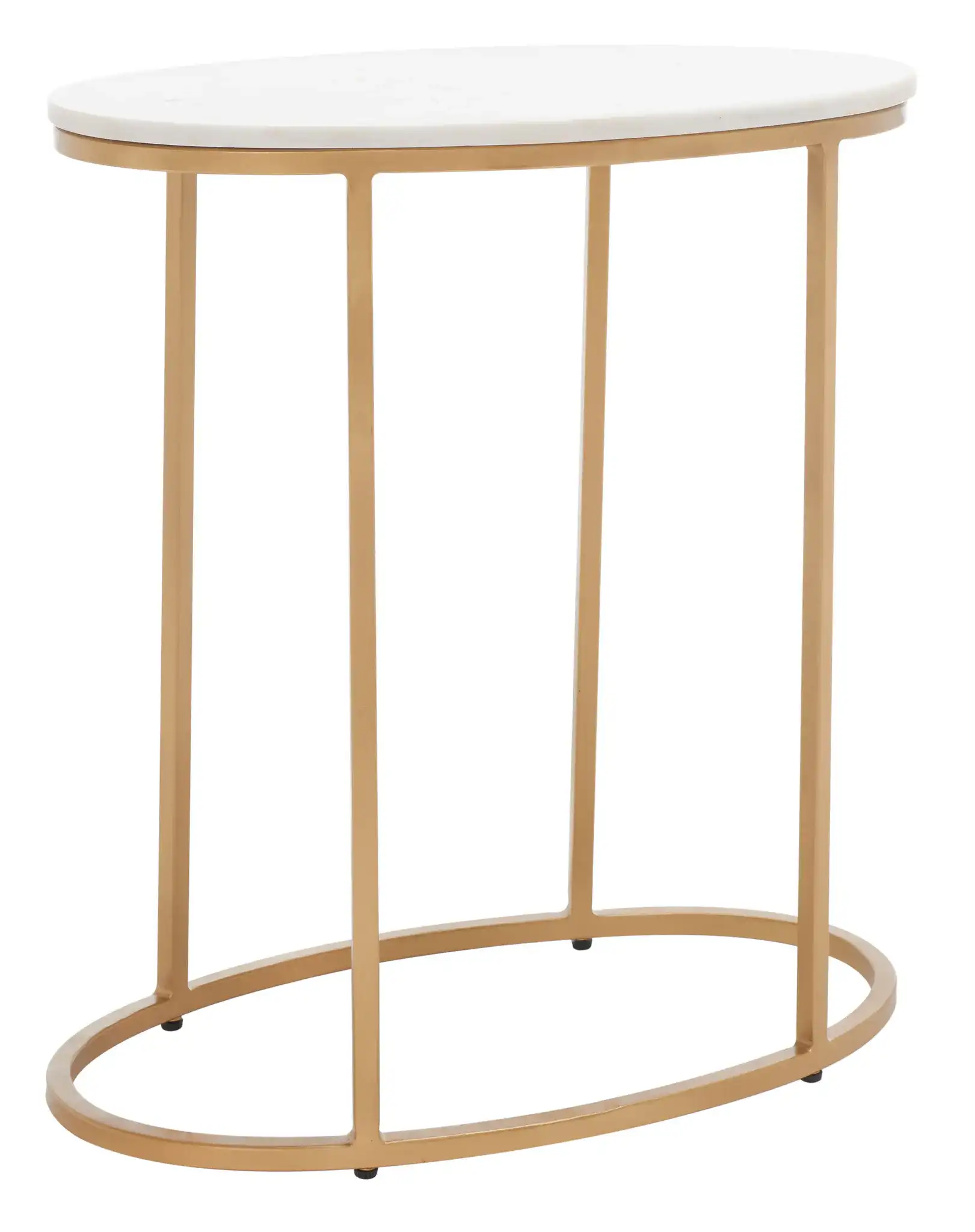 Tage Marble Side Table in White Marble / Gold, detail view