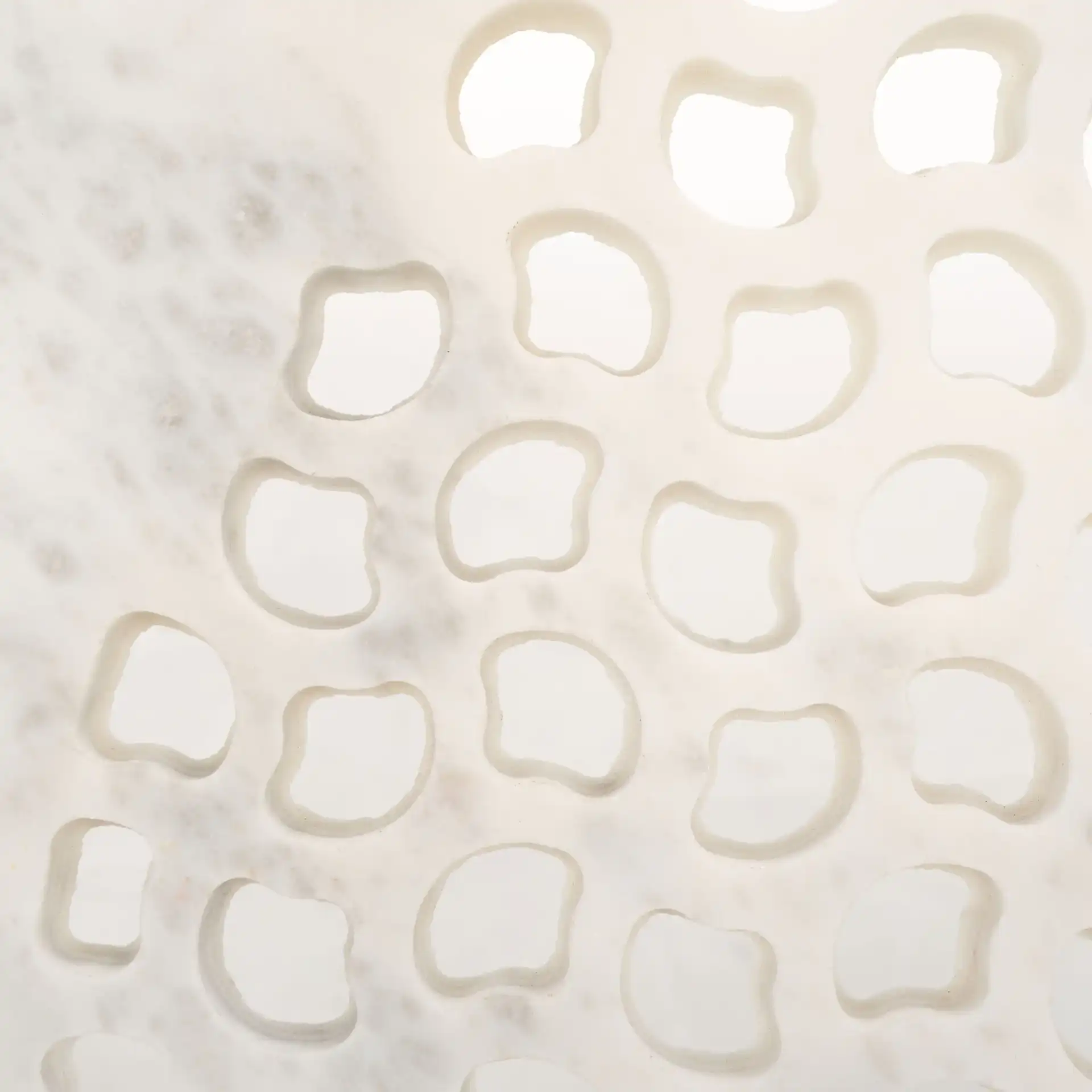 Elly Marble Cnc Side Table in White Marble / Black, detail view