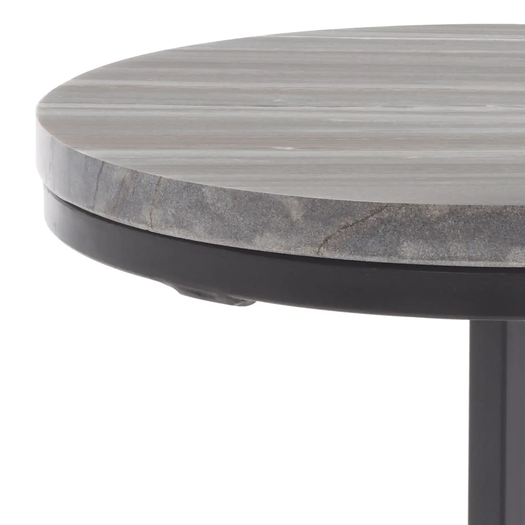Hiten Drink Table in Gray Marble in a styled room