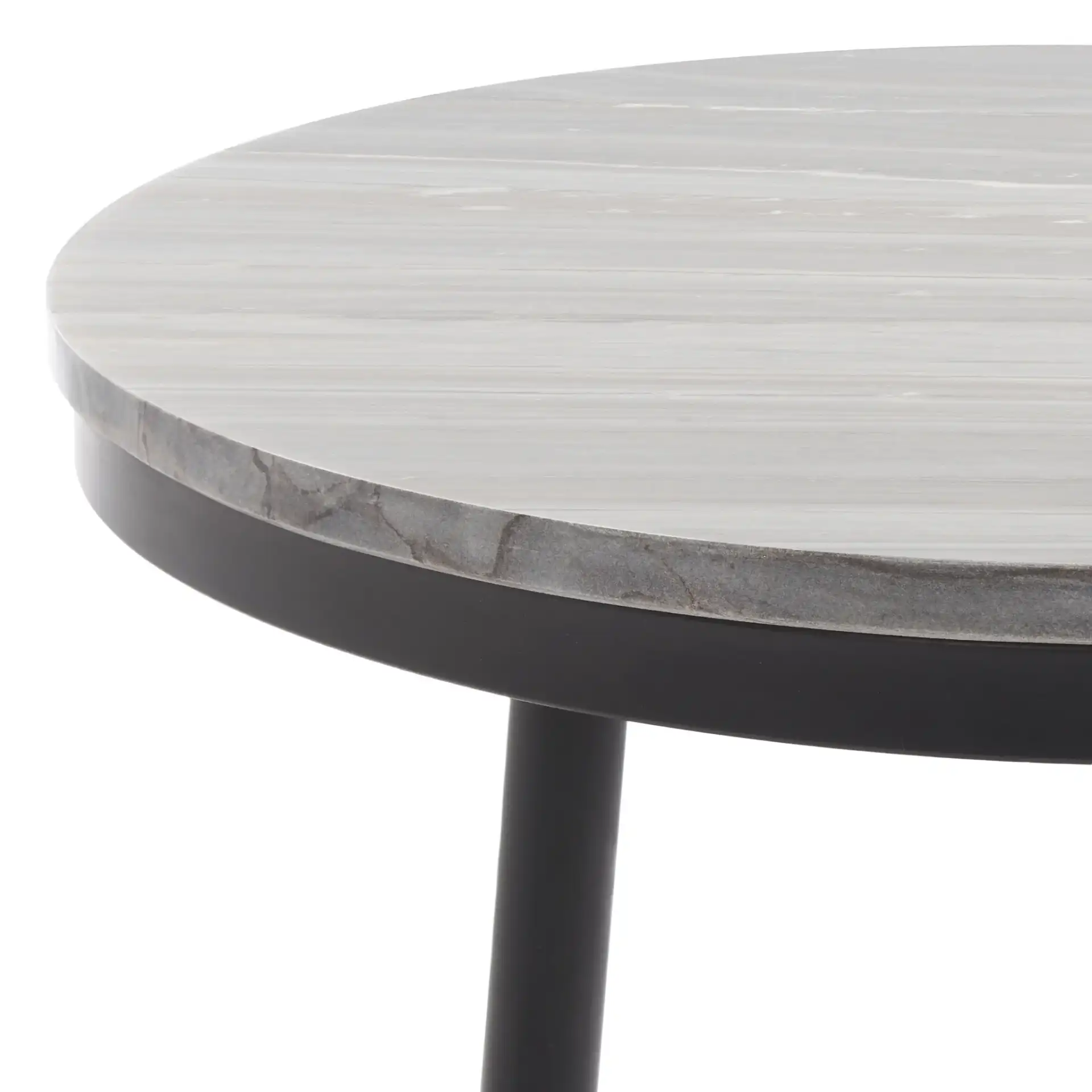 Nylah Marble Side Table in Gray Marble in a styled room