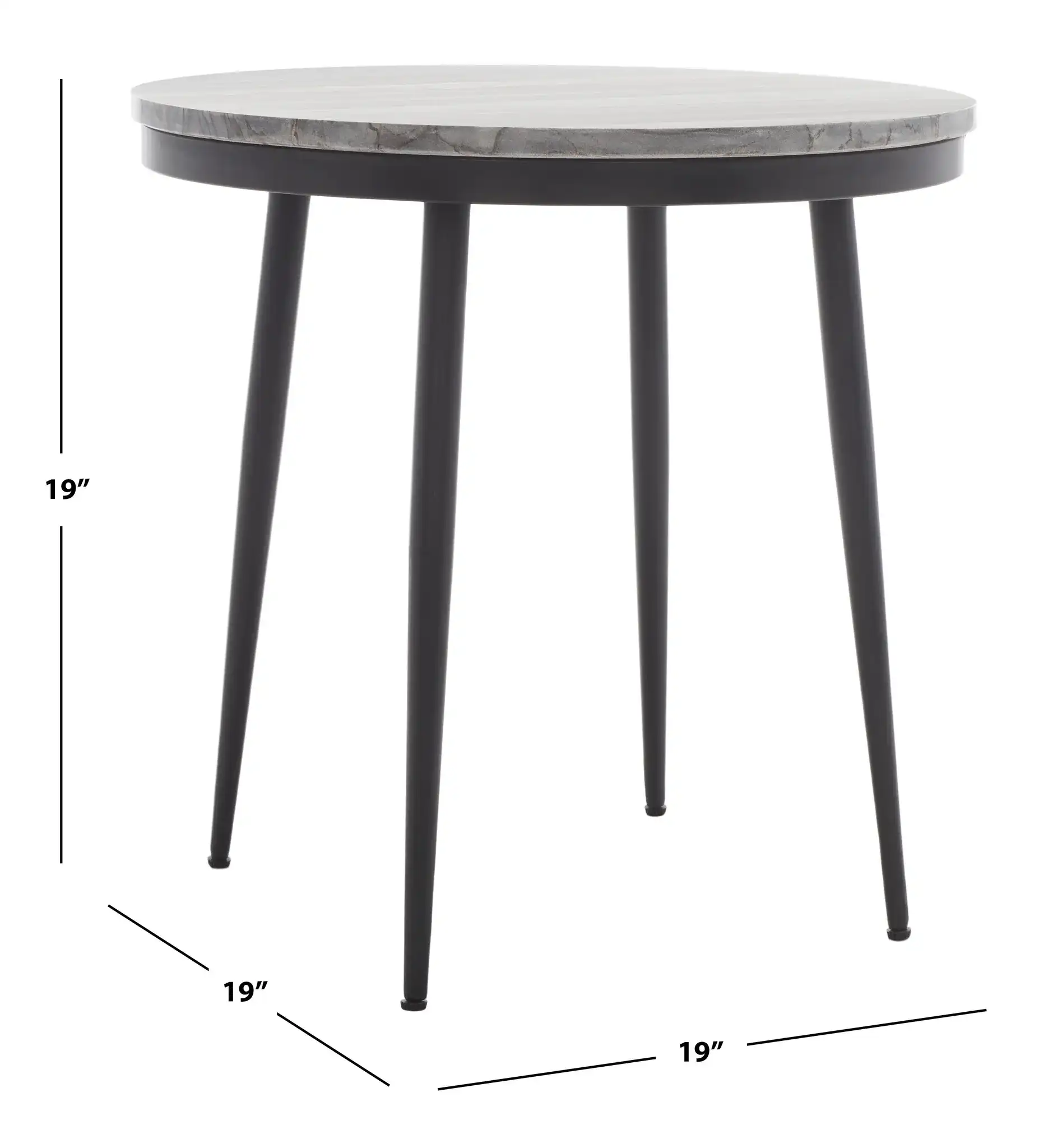 Nylah Marble Side Table in Gray Marble, detail view
