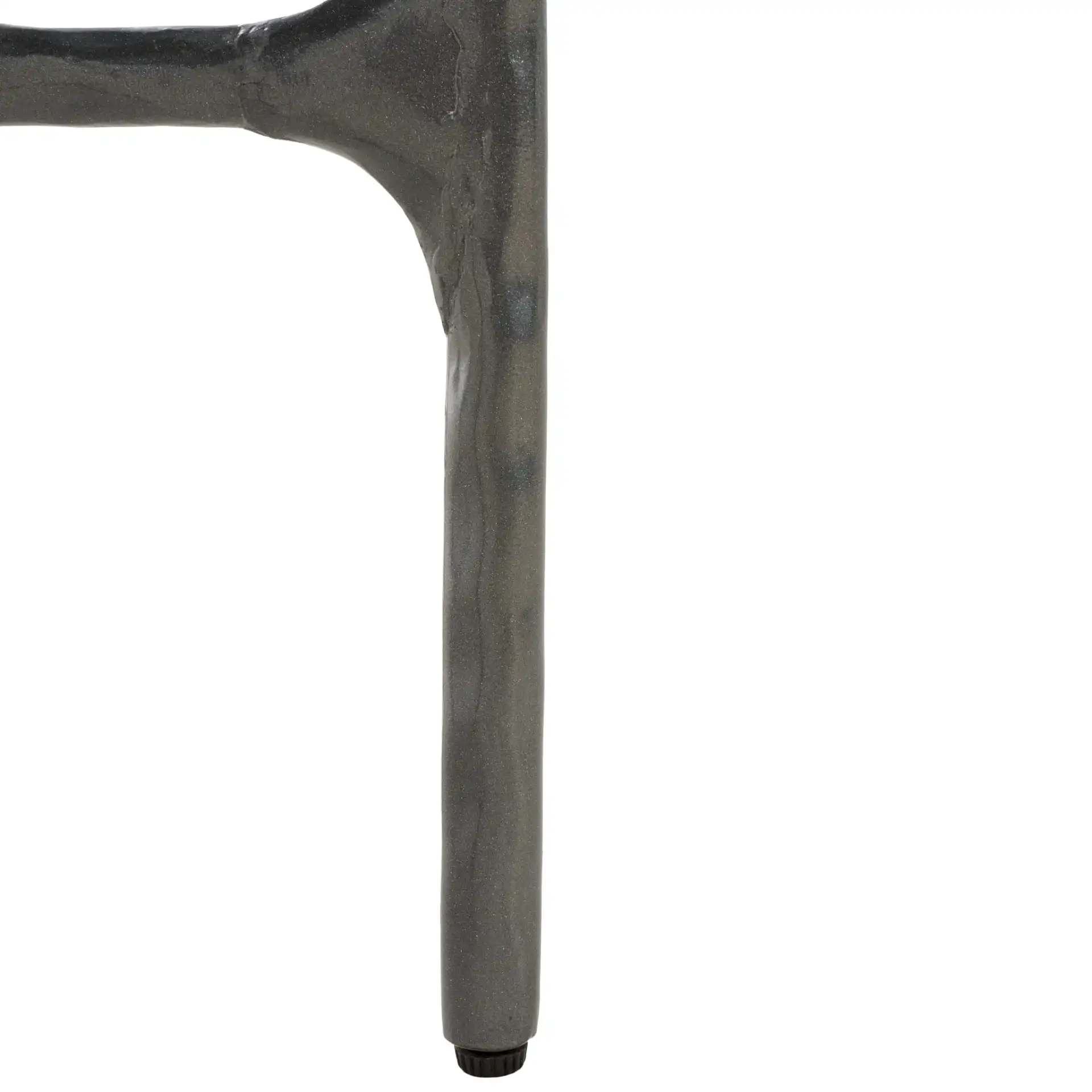 Castiel Hammered Side Table in Gray Marble, detail view