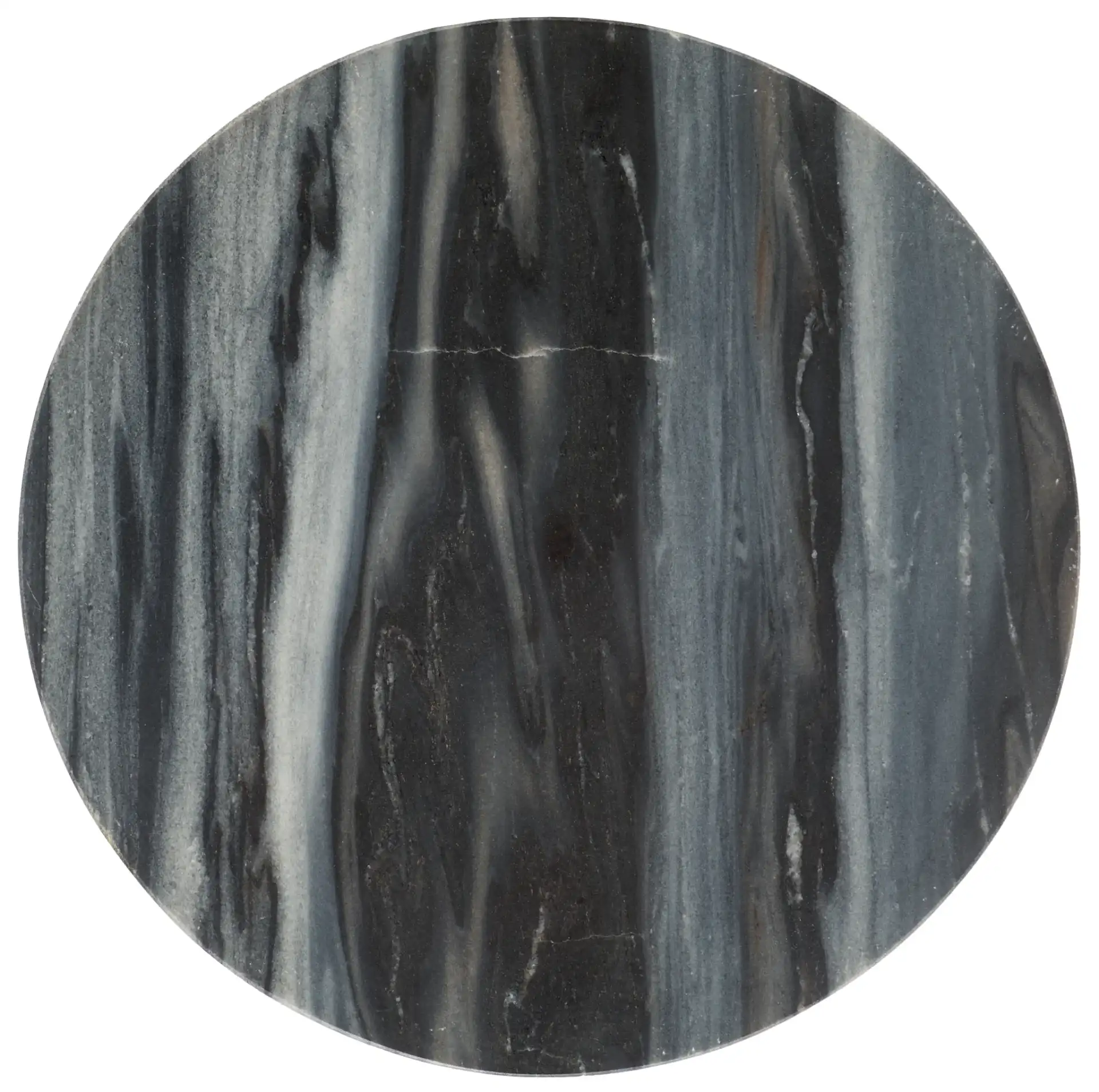 Castiel Hammered Side Table in Gray Marble, detail view