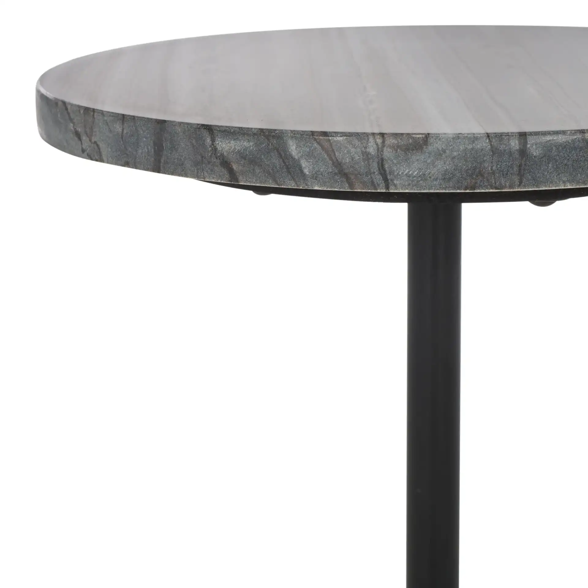 Sumer Drink Table in Gray Marble / Black in a styled room