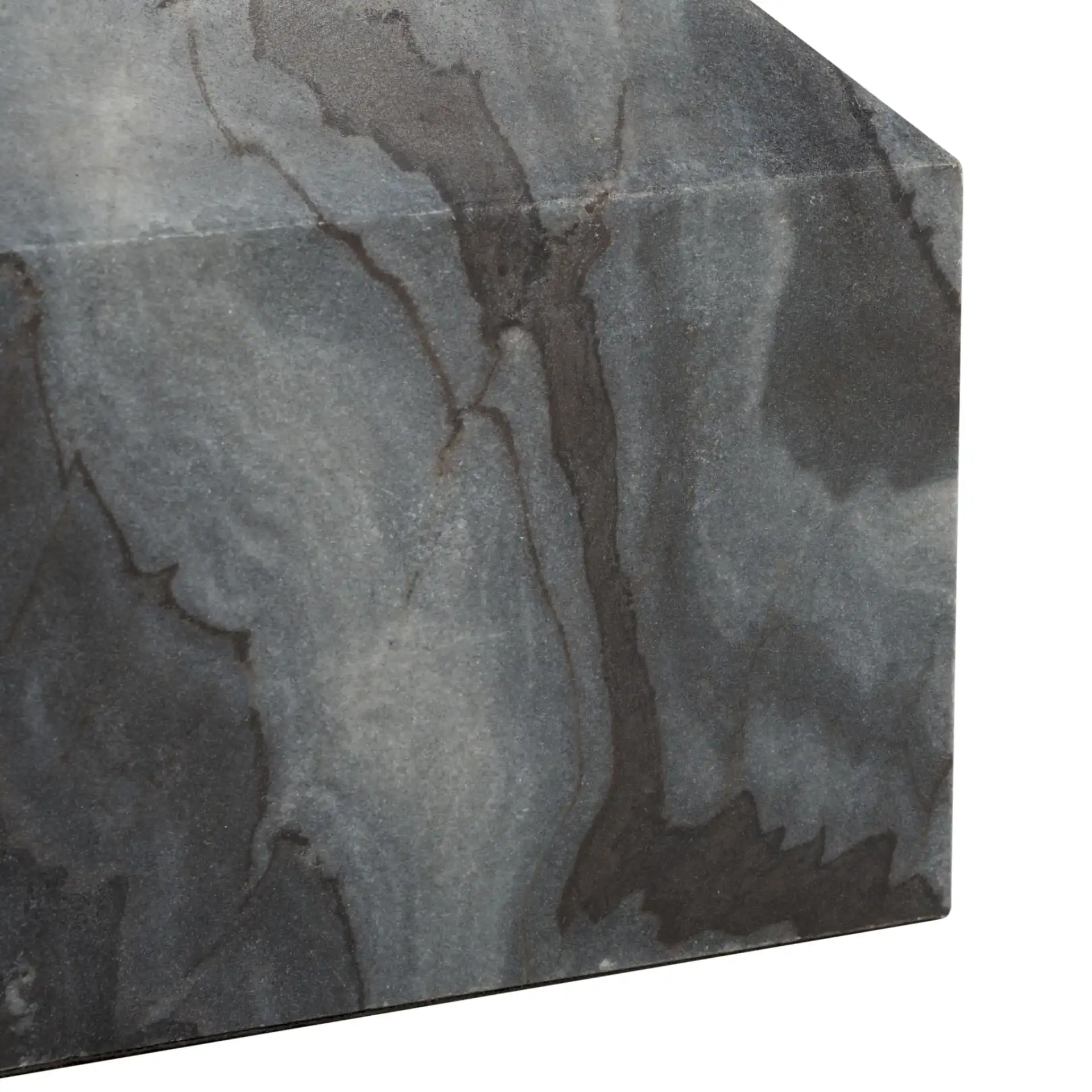 Sumer Drink Table in Gray Marble / Black, detail view