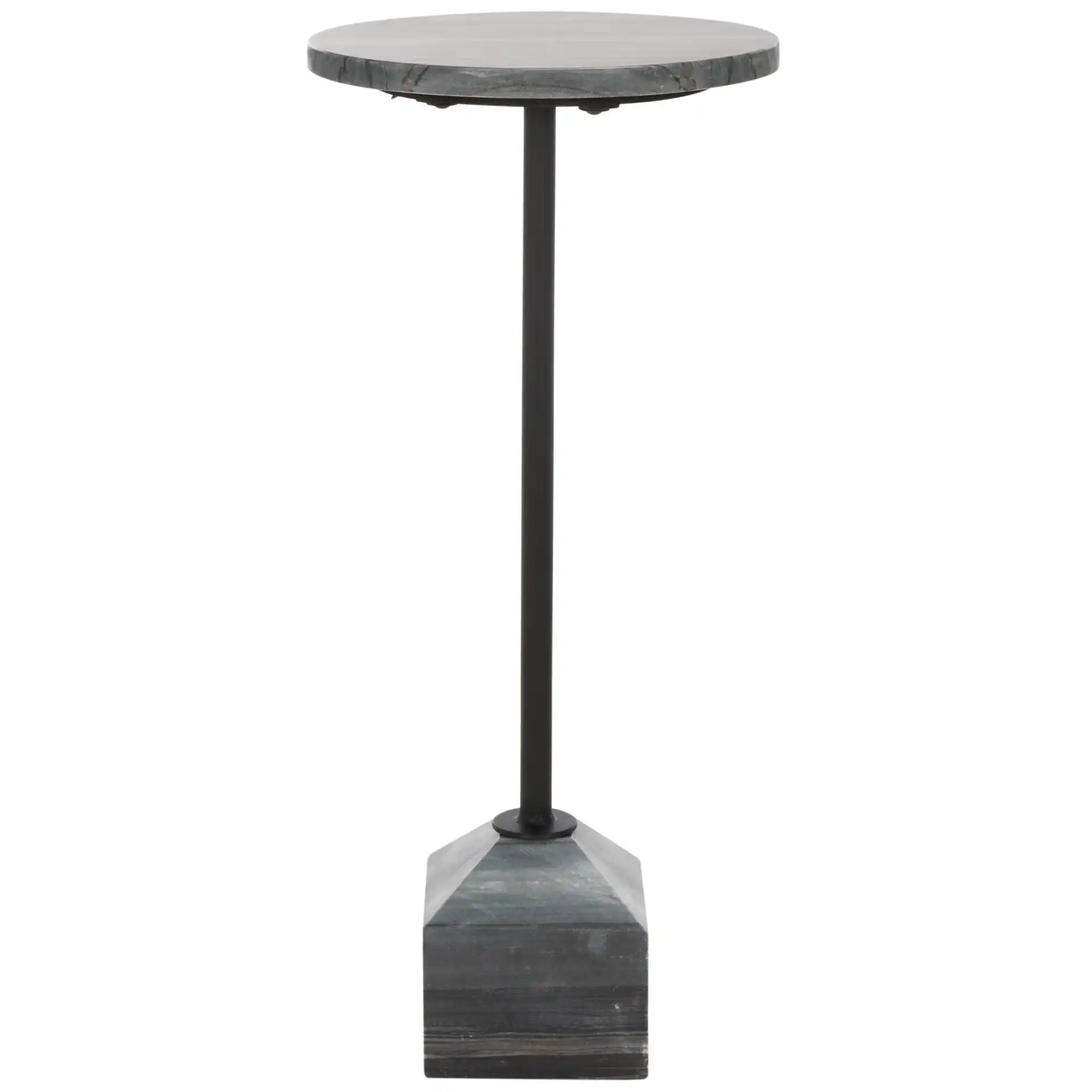 Sumer Drink Table in Gray Marble / Black, detail view