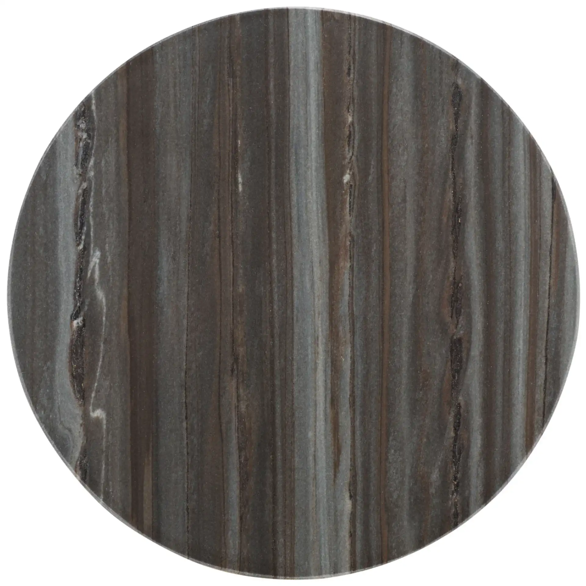 Sumer Drink Table in Gray Marble / Black, detail view