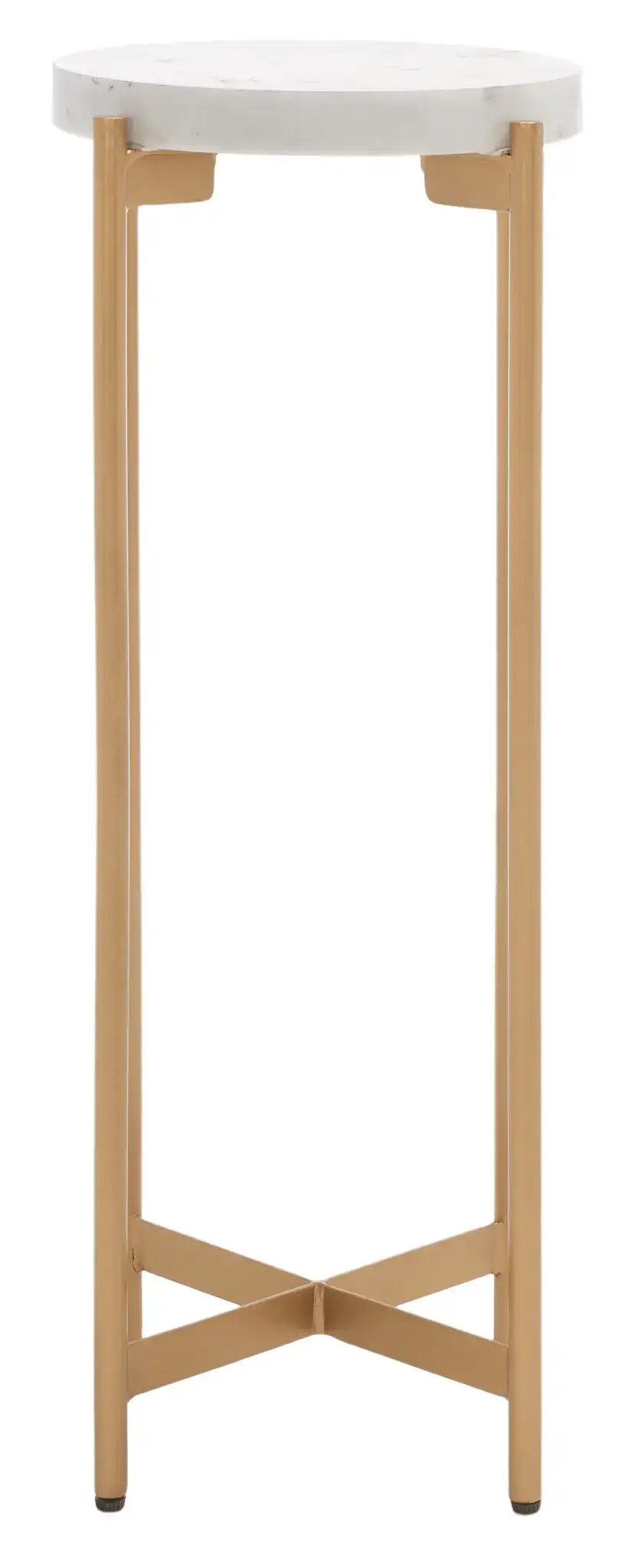 Branwen Drink Table in White Marble / Gold