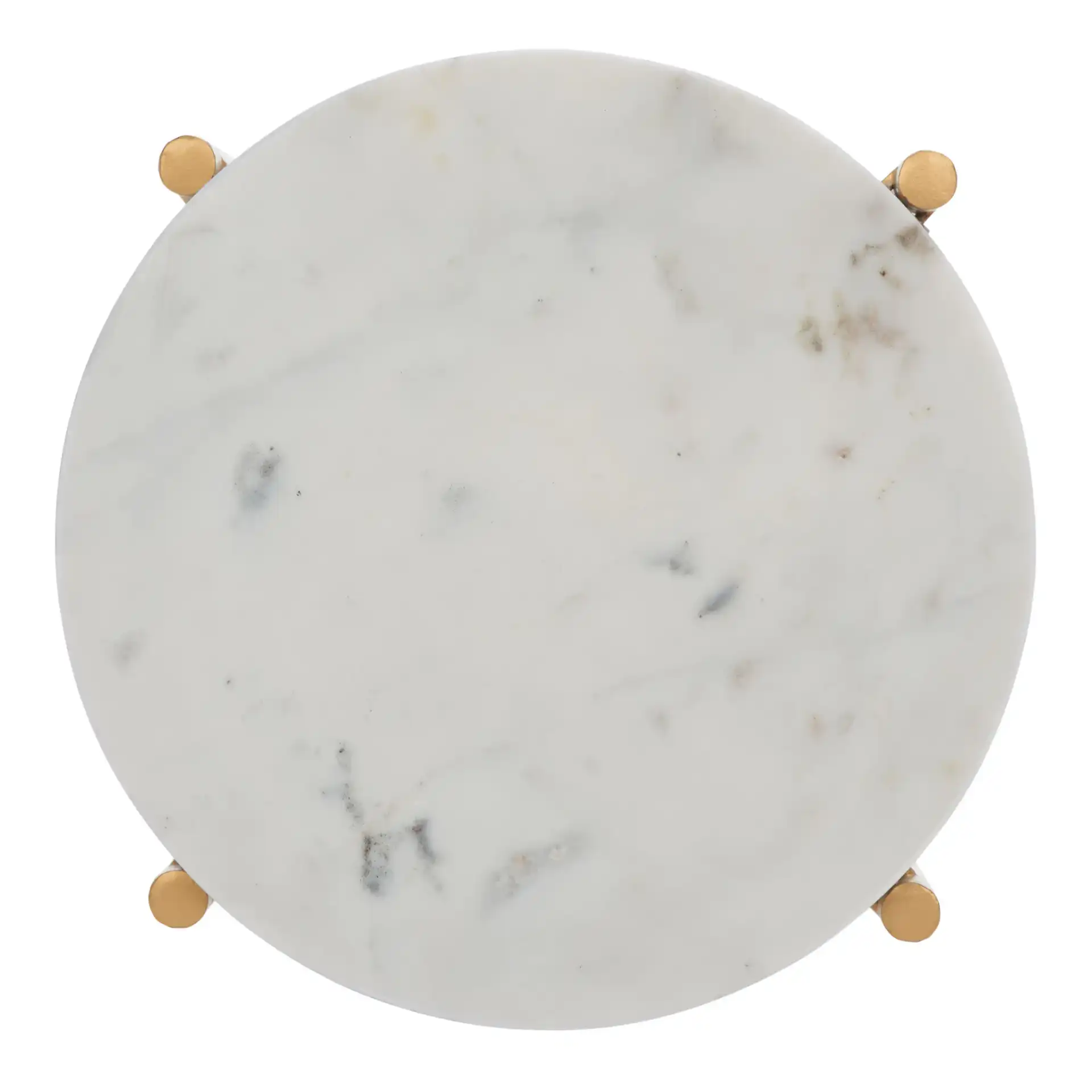 Branwen Drink Table in White Marble / Gold, detail view